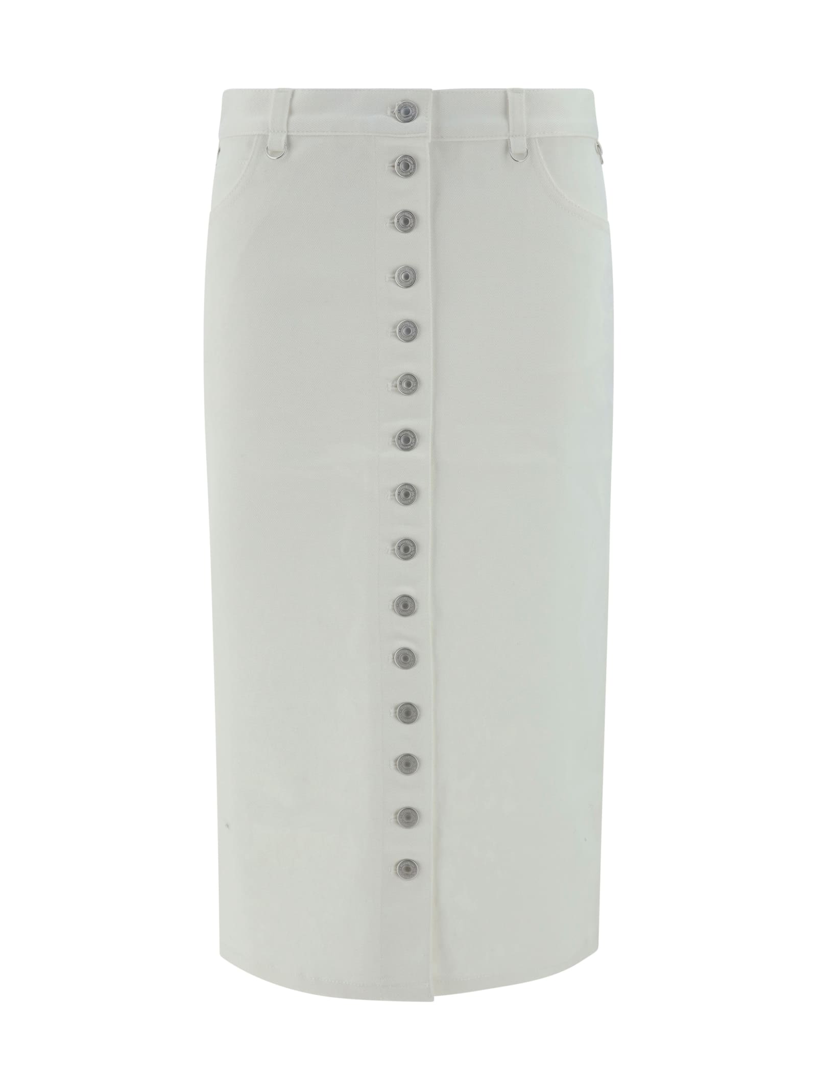 Shop Courrèges Denim Skirt In Heritage White