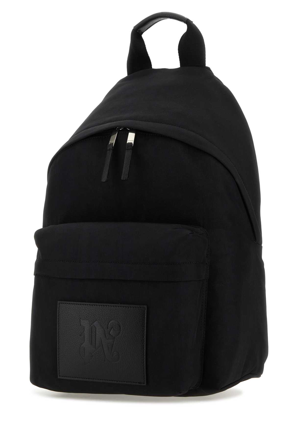 Shop Palm Angels Black Canvas Backpack In Blackgrey