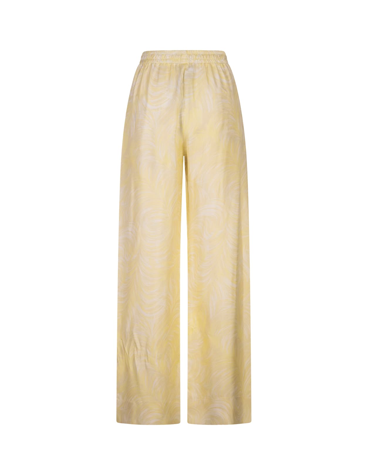 Shop Stella Mccartney Printed Yellow Silk Trousers