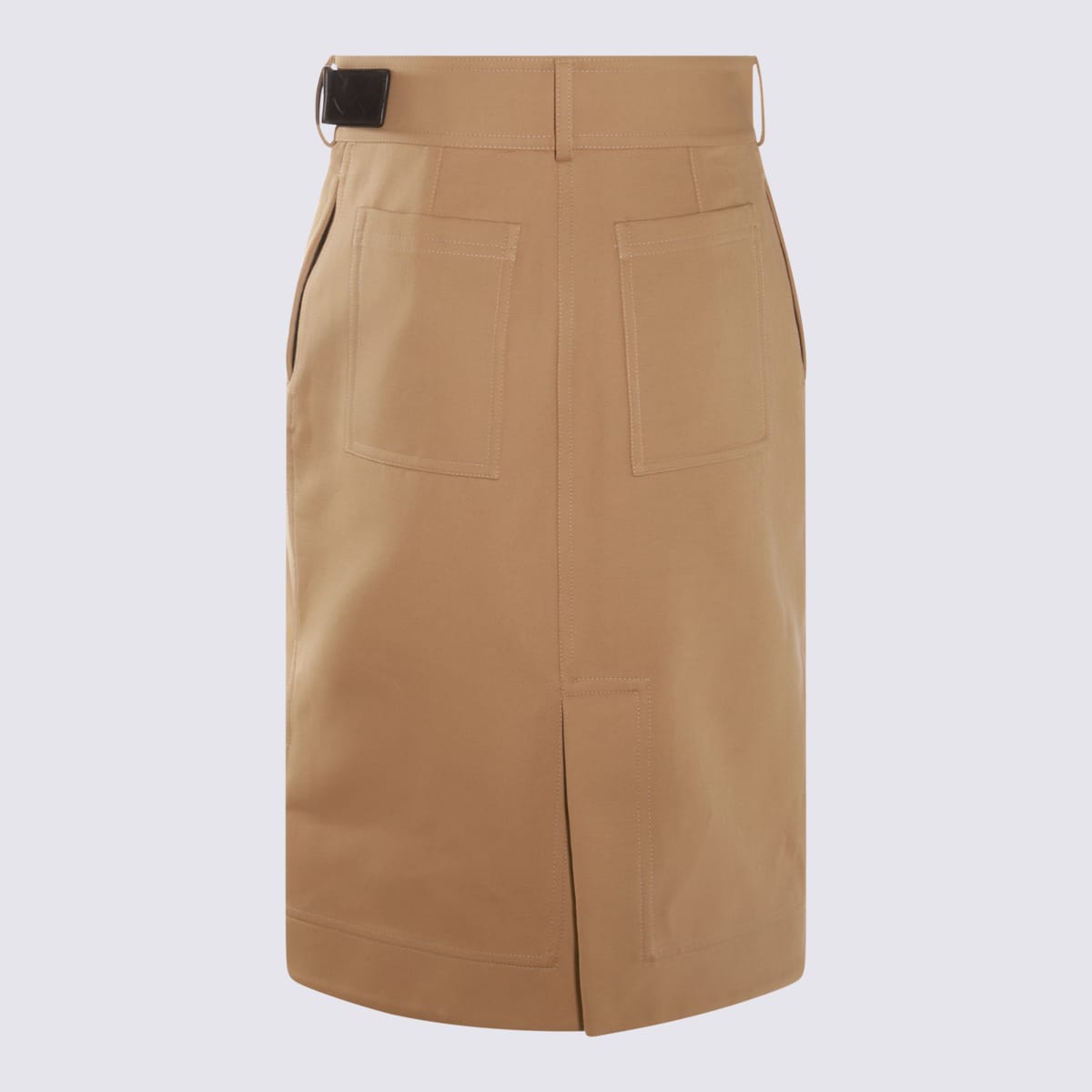 Shop Bottega Veneta Beige Cotton Skirt In Pale Oak