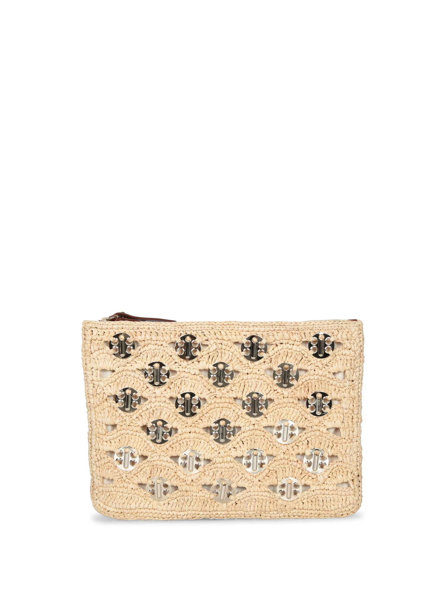 Gold Raffia Pouch Bag