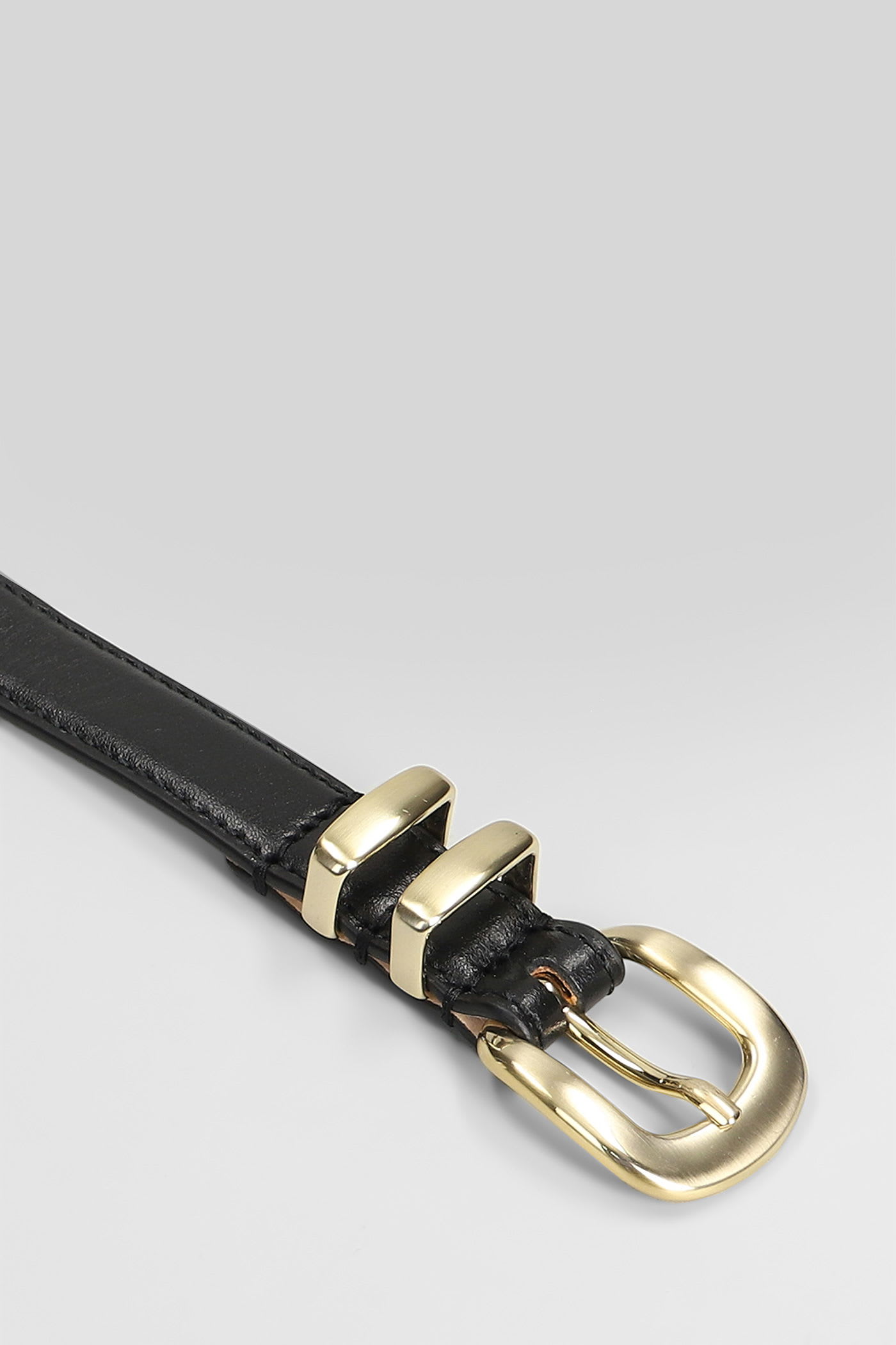 Iro Cool Flat Blg Belts In Black Leather In Black