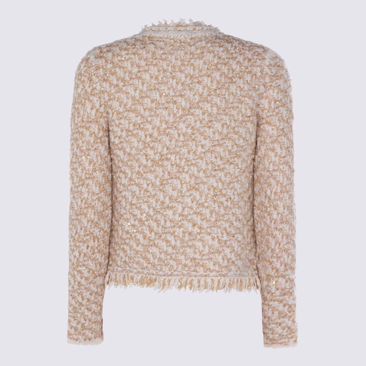 Fabiana Filippi Bicolor Tweed Boucle Jacket In Neutral