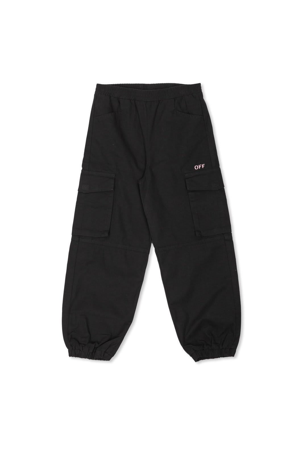 キッズ用ボトムス Off-White OFF STAMP CLEAR RIBBED PANT Off-White Kids Off Stamp Cotton Track Pants | Black | FARFETCH