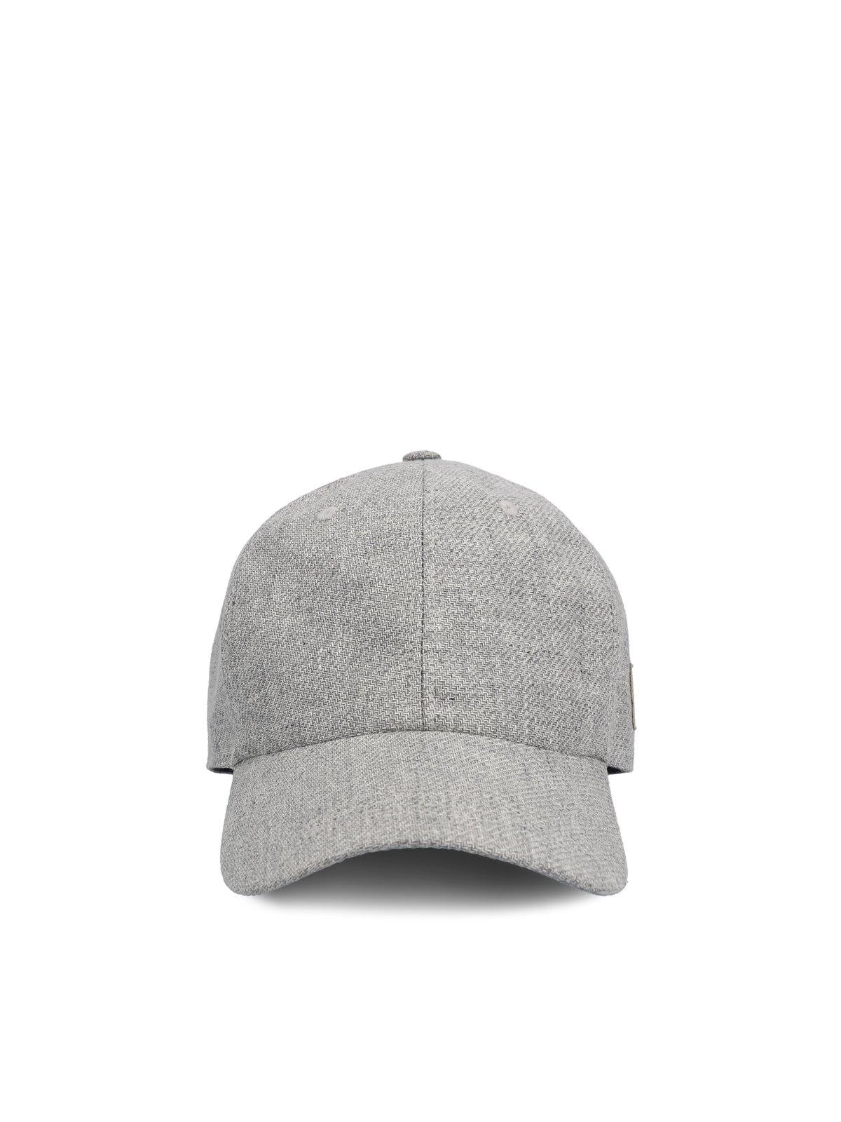 Shop Brunello Cucinelli Logo-appliqué Curved Peak Baseball Cap In Grey