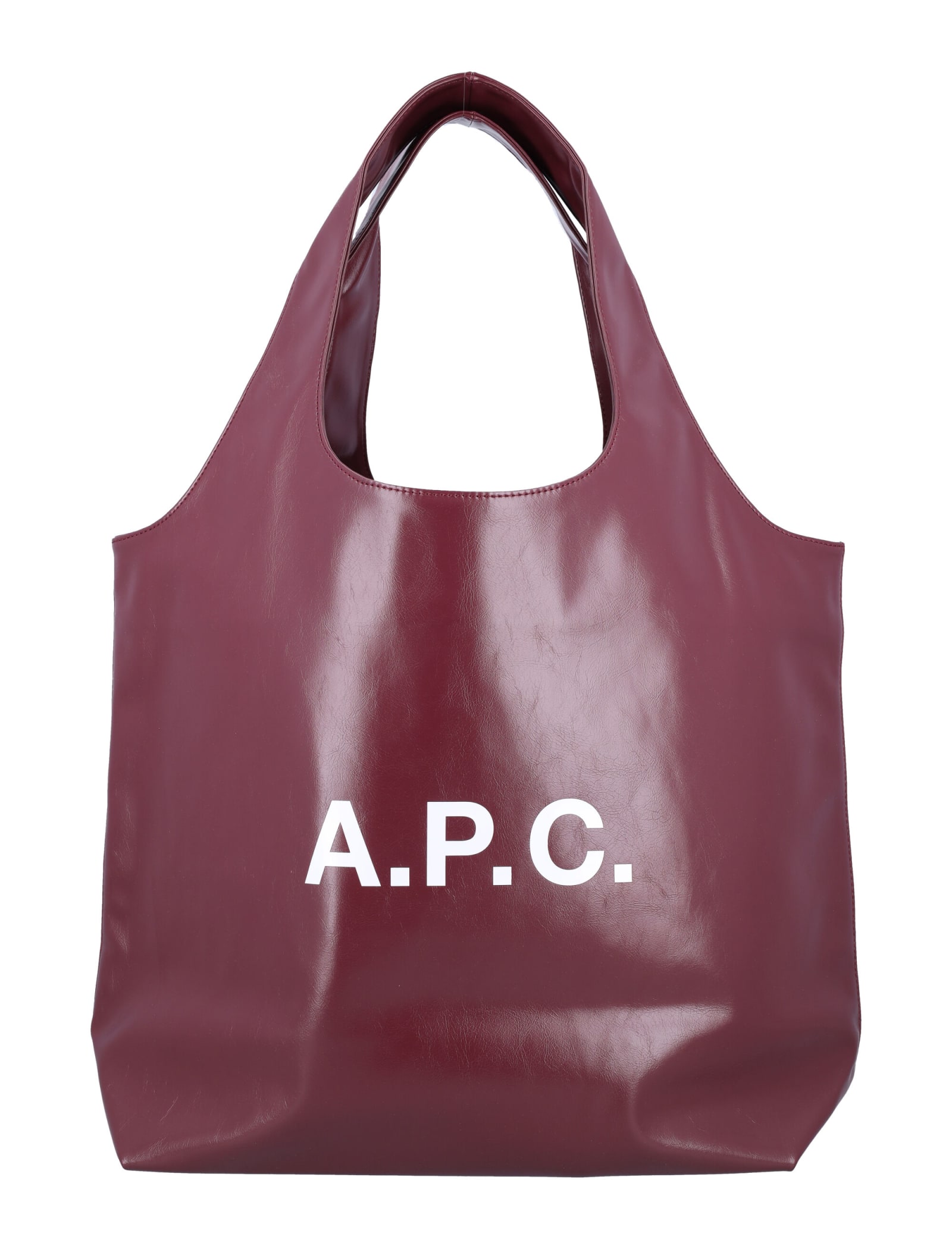 Shop Apc Ninon Tote Bag In Burgundy