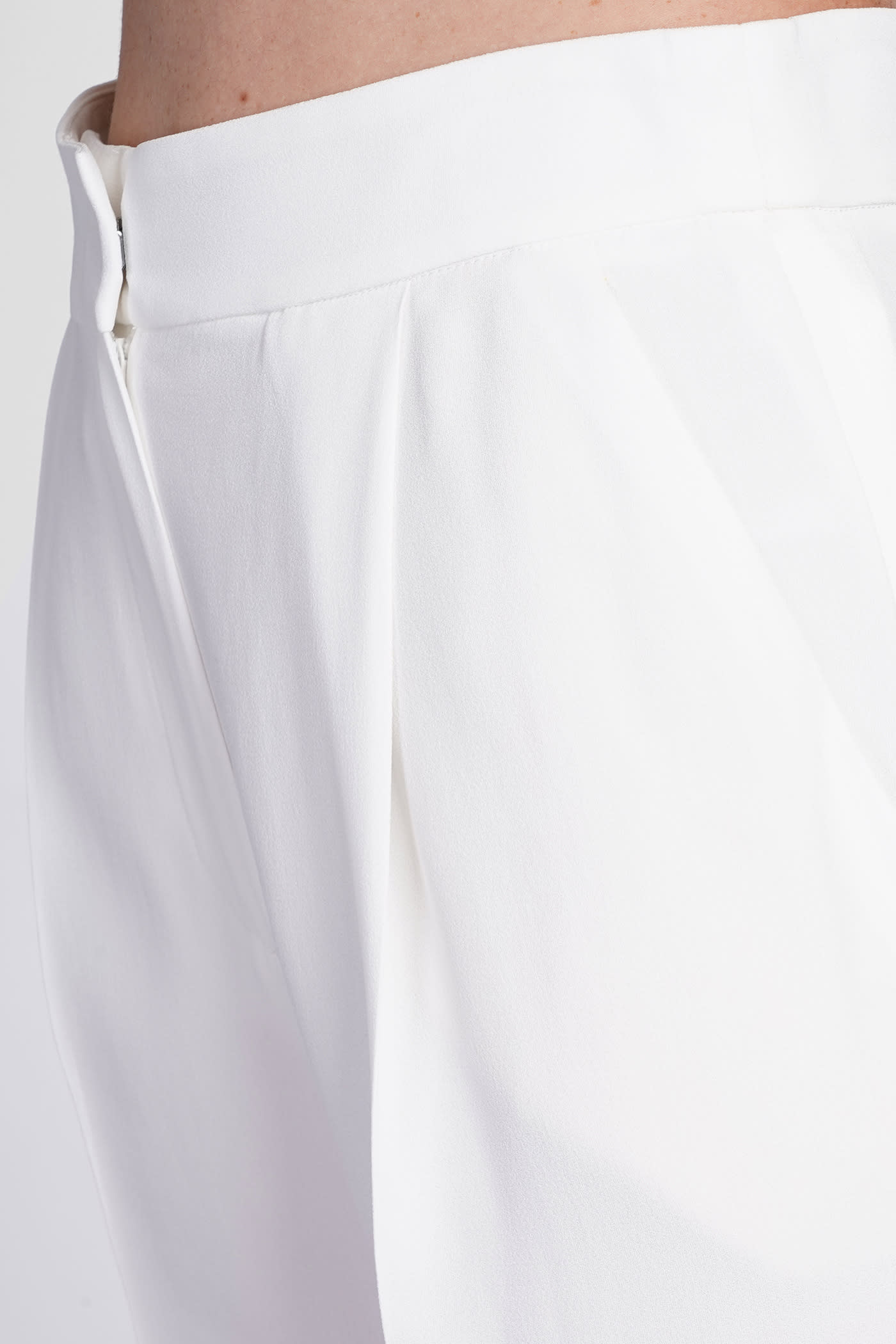 Shop Emporio Armani Darted High-waist Trousers In White