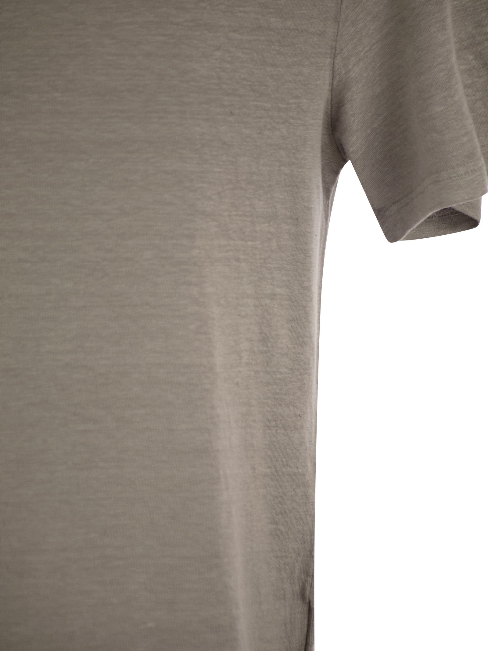 Shop Fedeli Linen Flex T-shirt In Grey