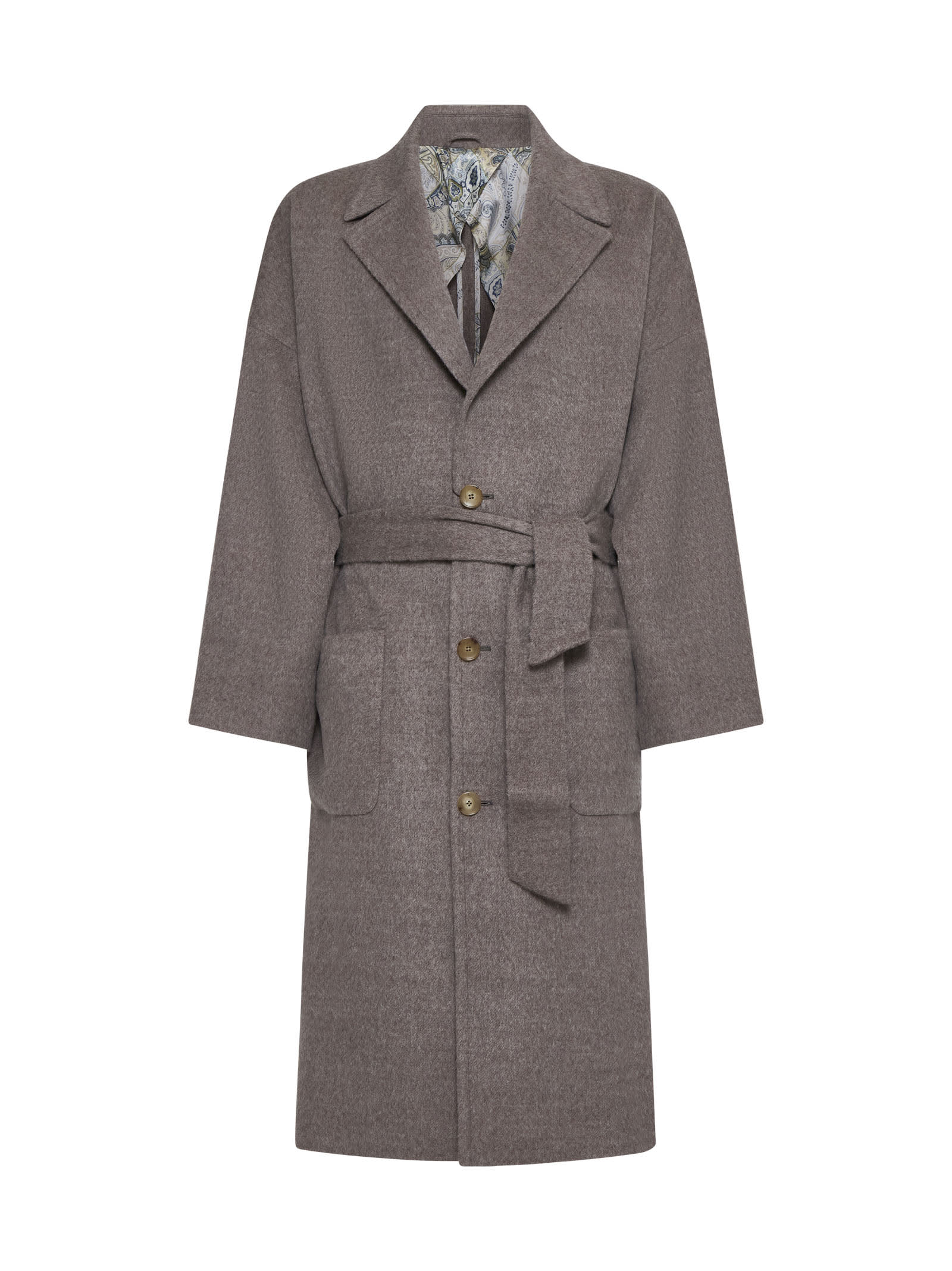 Shop Etro Coat In Dove Grey