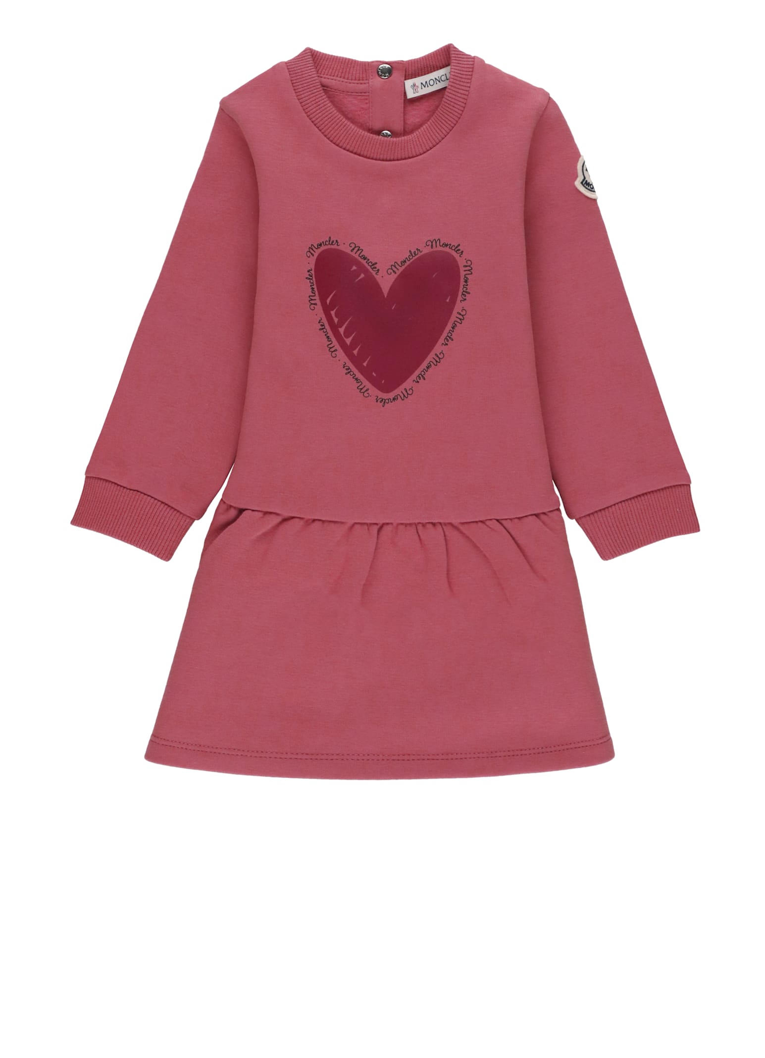 Moncler Dress With Logo In Red