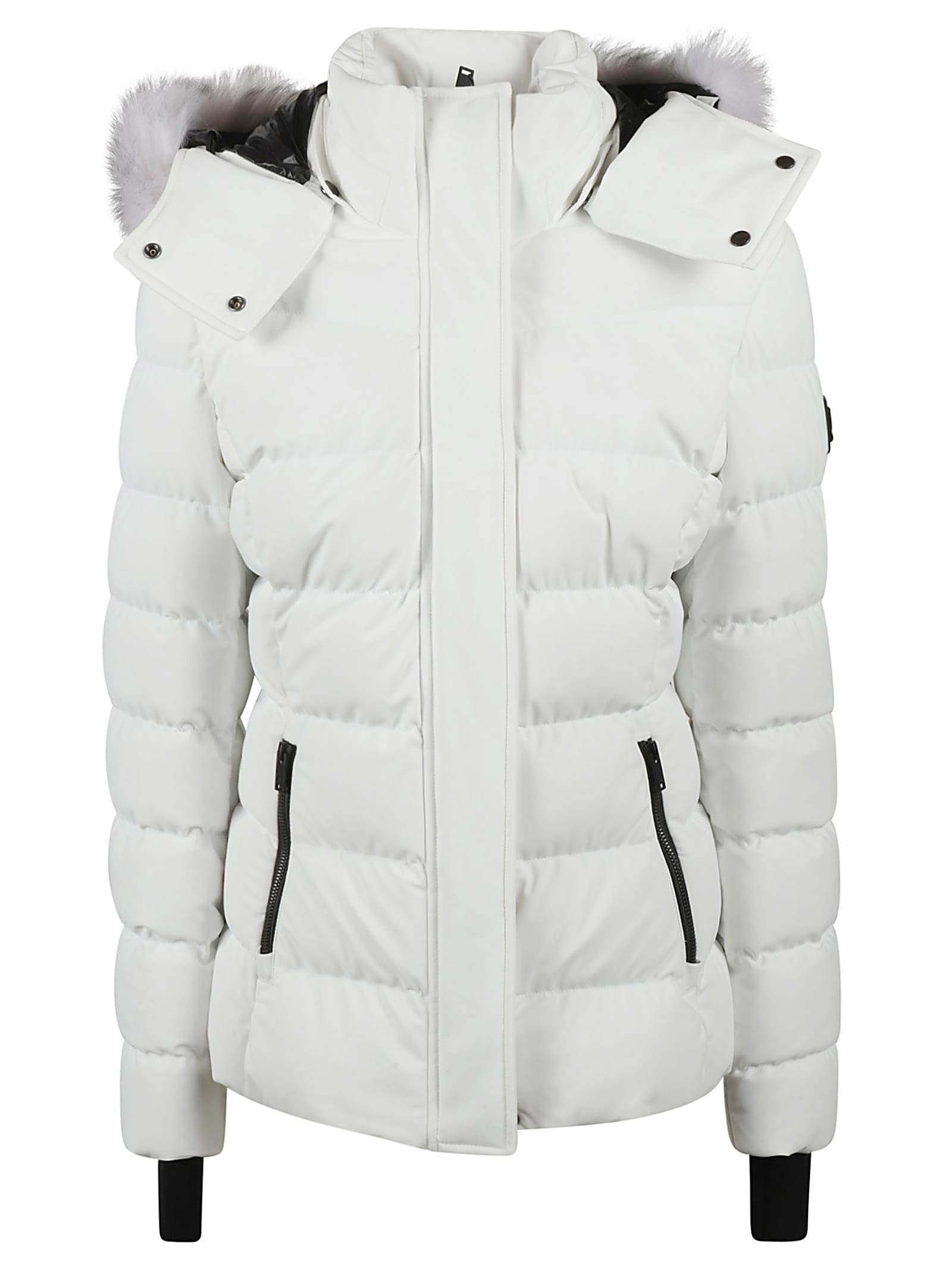 Shop Moose Knuckles Furred Concealed Padded Jacket In White