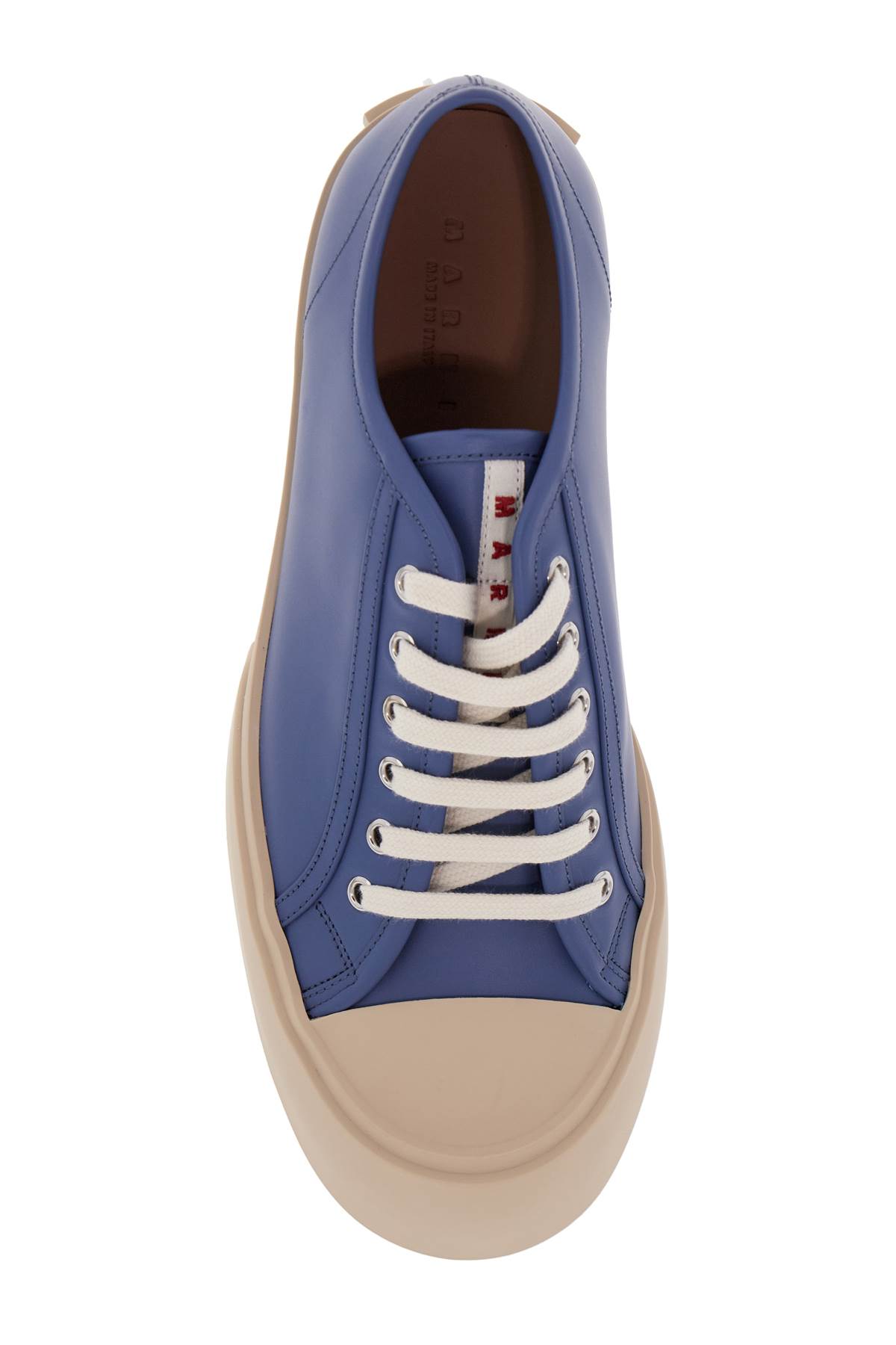 Shop Marni Leather Pablo Sneakers In Opal (blue)