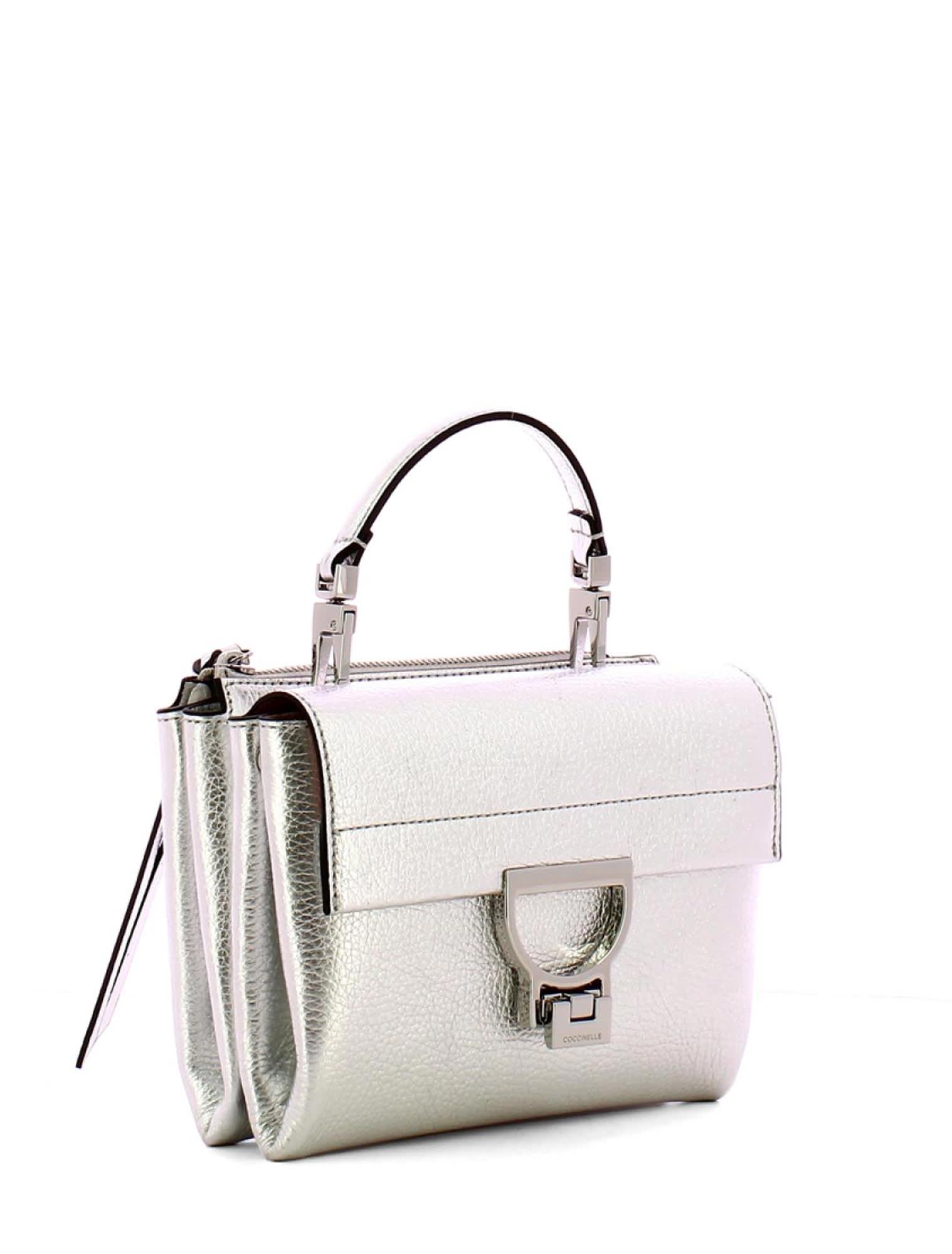Shop Coccinelle Arlettis Handbag In Silver