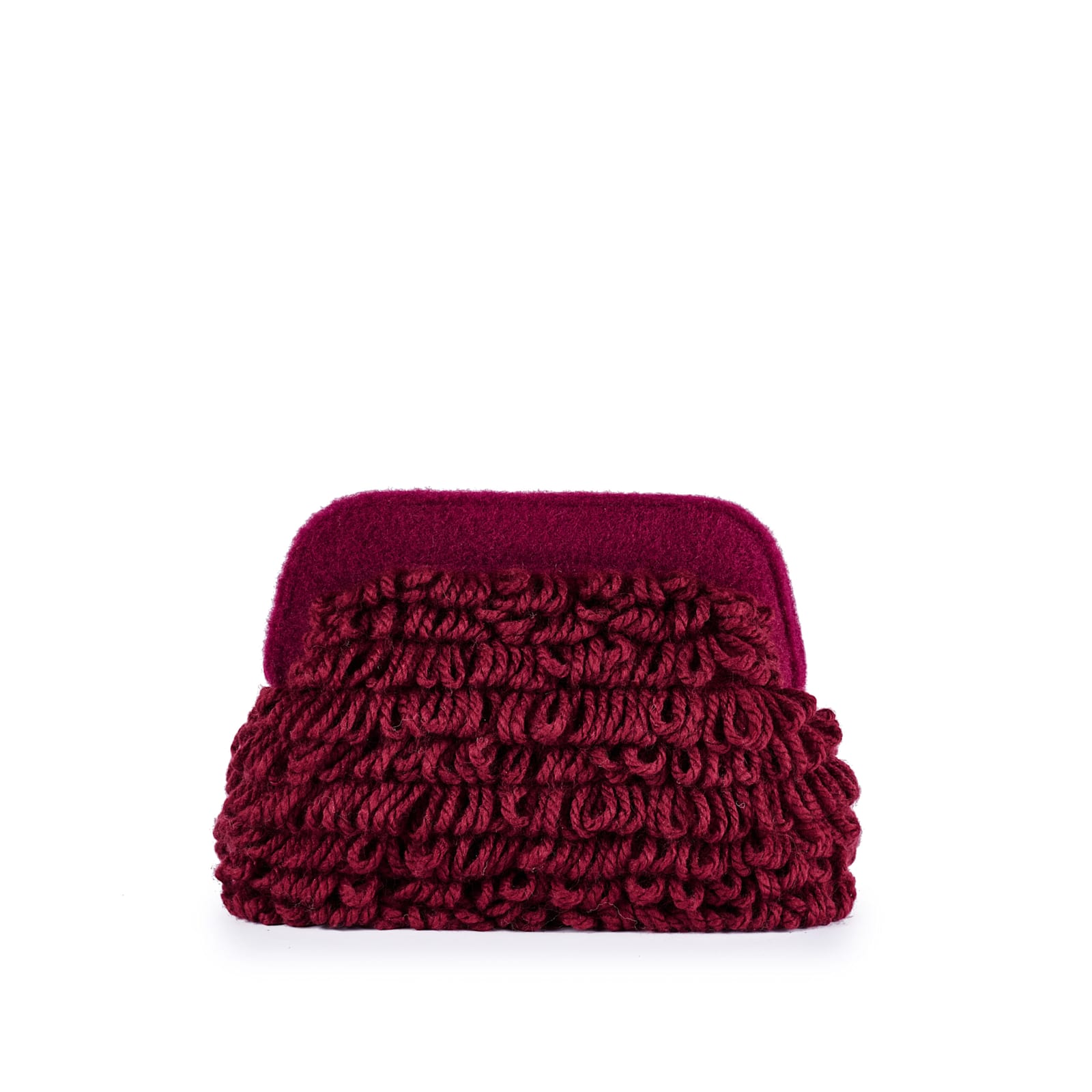 Viamailbag Cecile Fringe Clutch In Bordeaux