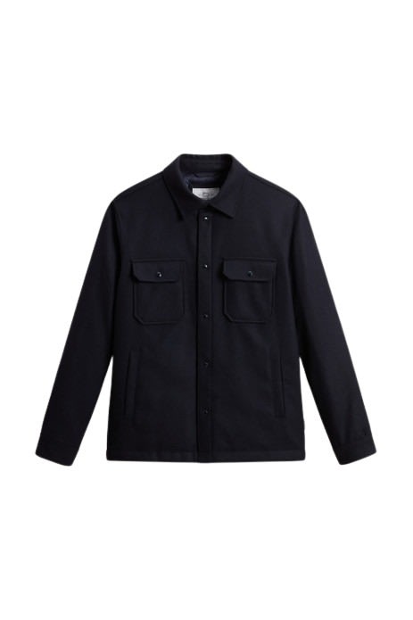 Shop Woolrich Alaskan Wool Overshirt In Melton Blue