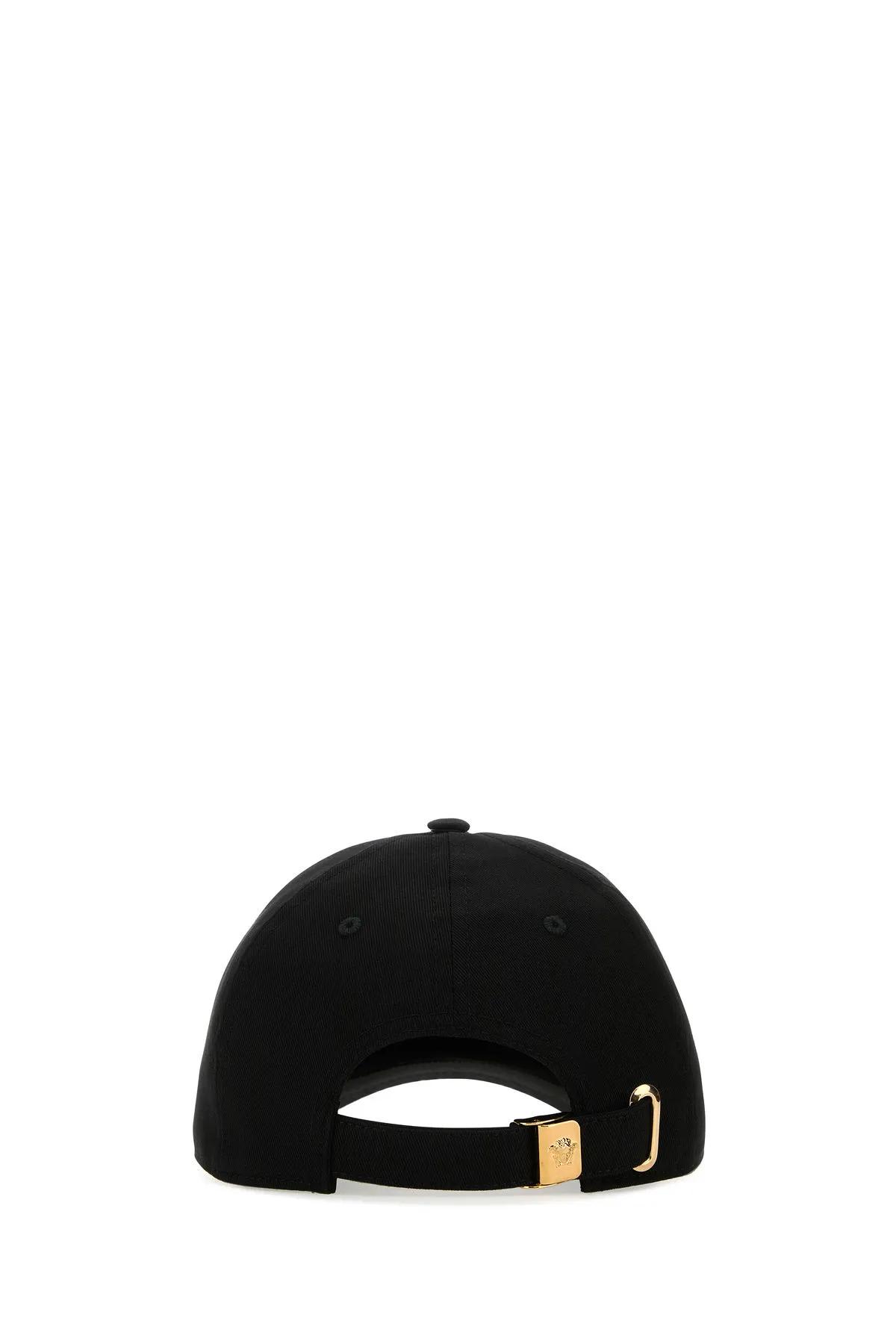 Shop Versace Black Cotton Baseball Cap