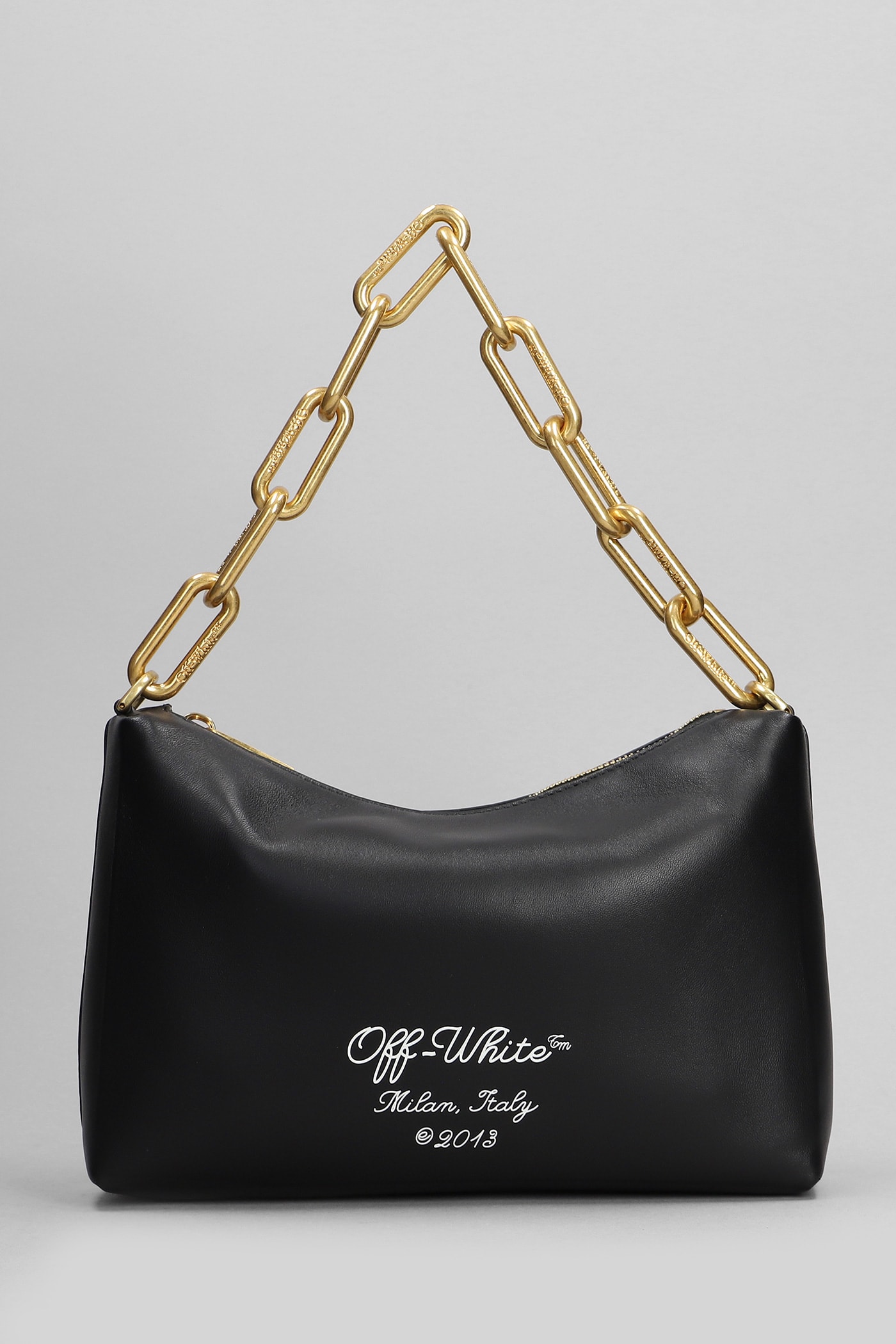 Shop Off-white Hand Bag In Black Leather