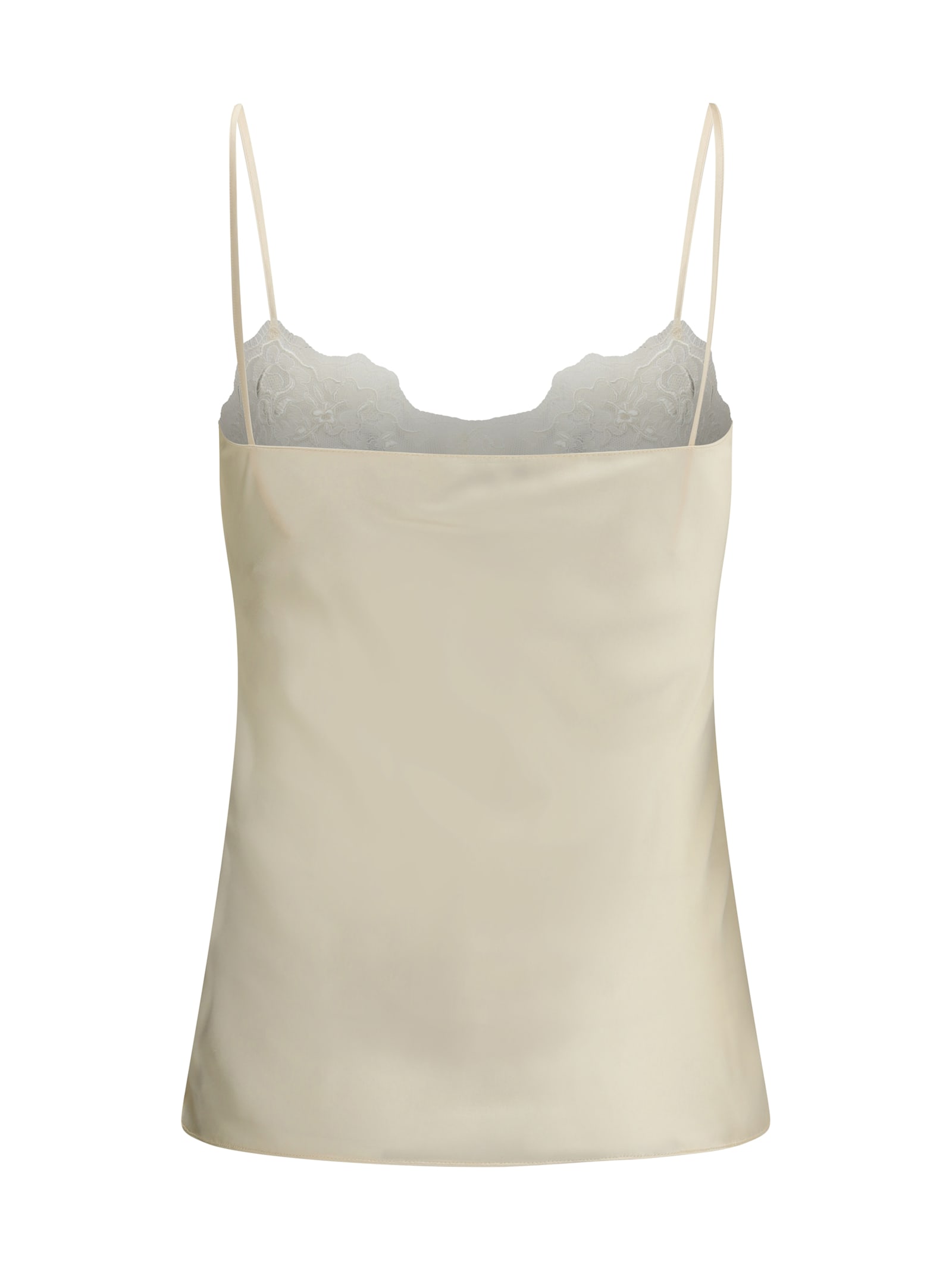 Chloé Washed Silk Satin And Lace Camisole In Neutral