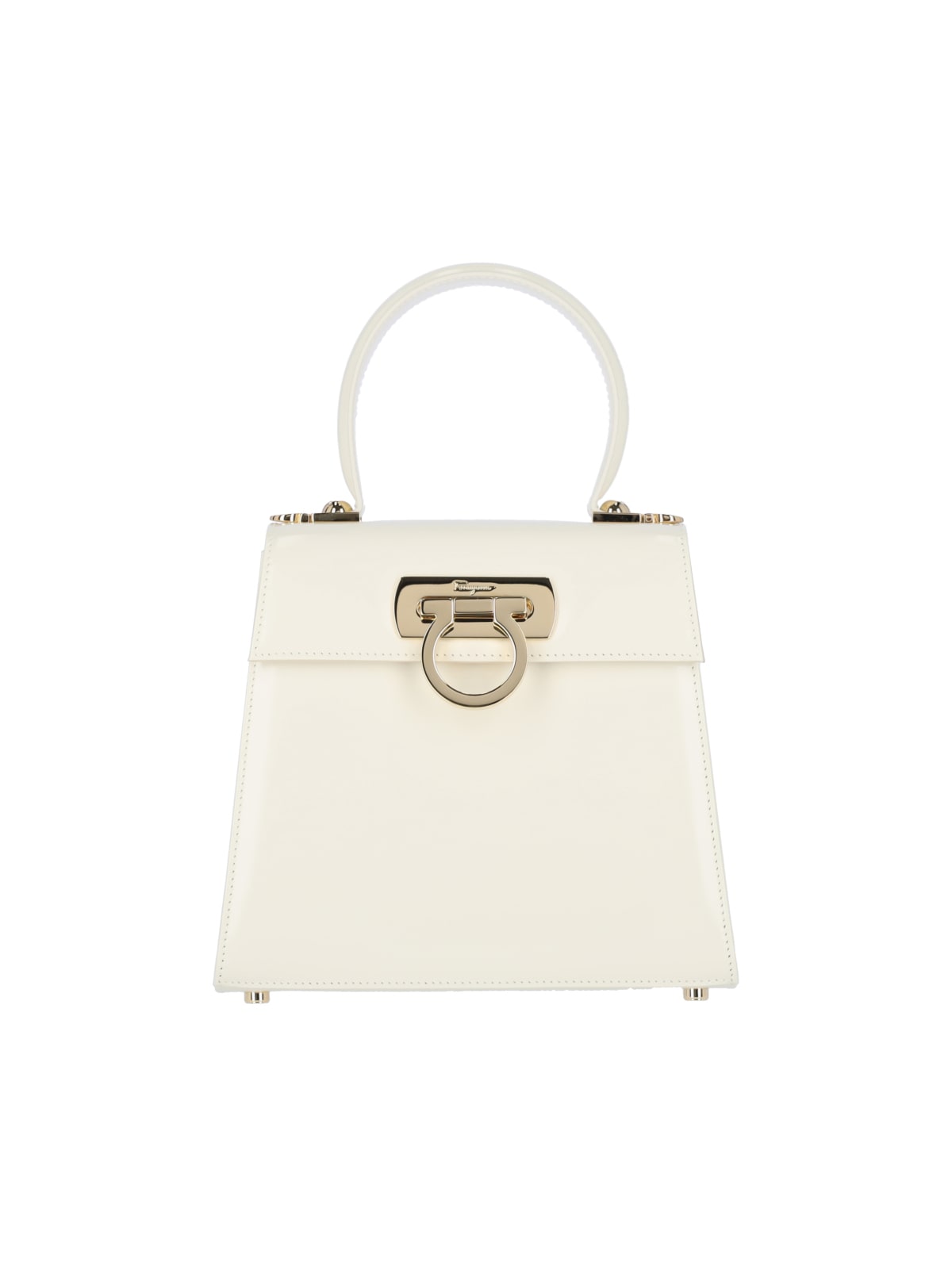 Shop Ferragamo Iconic S Handbag In Crema