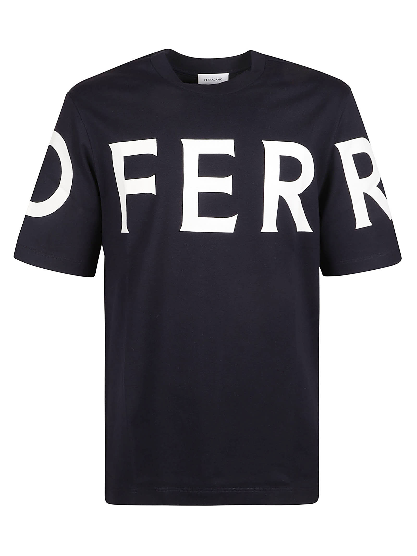Shop Ferragamo Logo All-over T-shirt In Blue