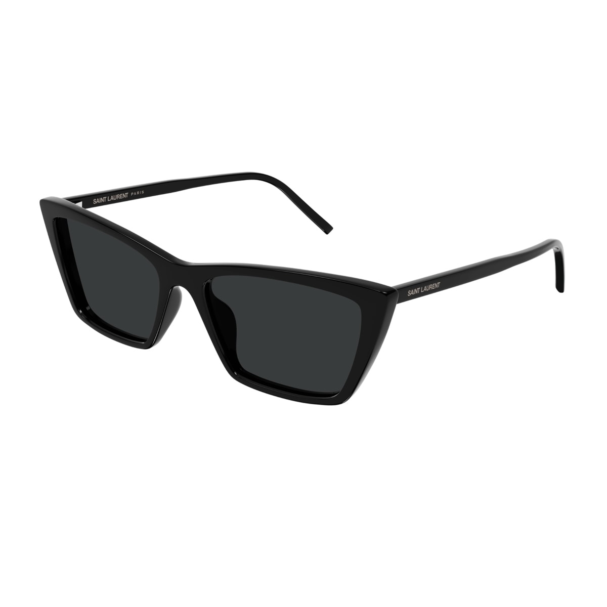 Saint Laurent Sl 737 Mica Thin Linea Sl Logo 001 Black Black Sunglasses In Black