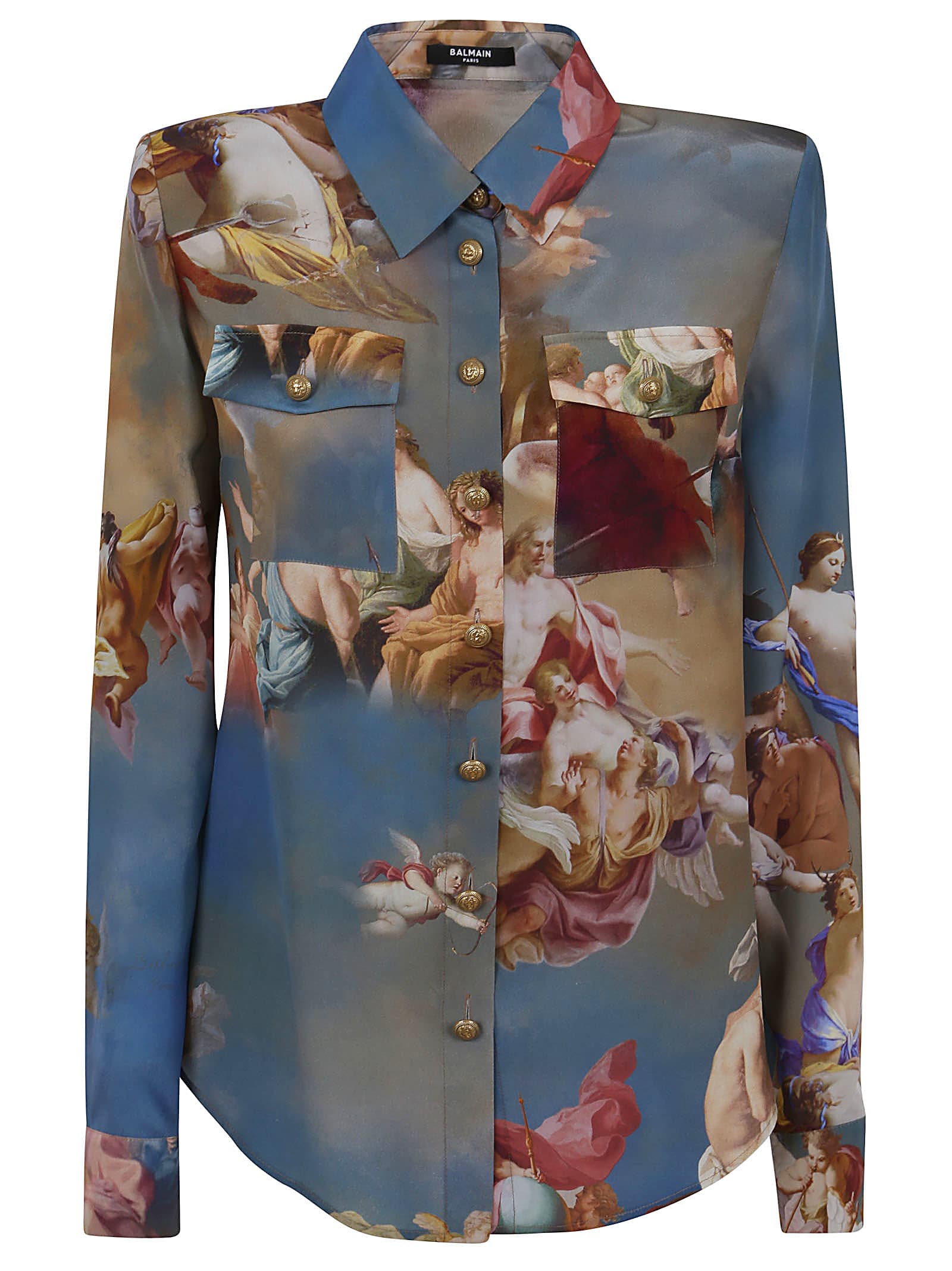 Balmain 'camicia Quadrato' Tartan Shirt In Sbi Bleu Multico