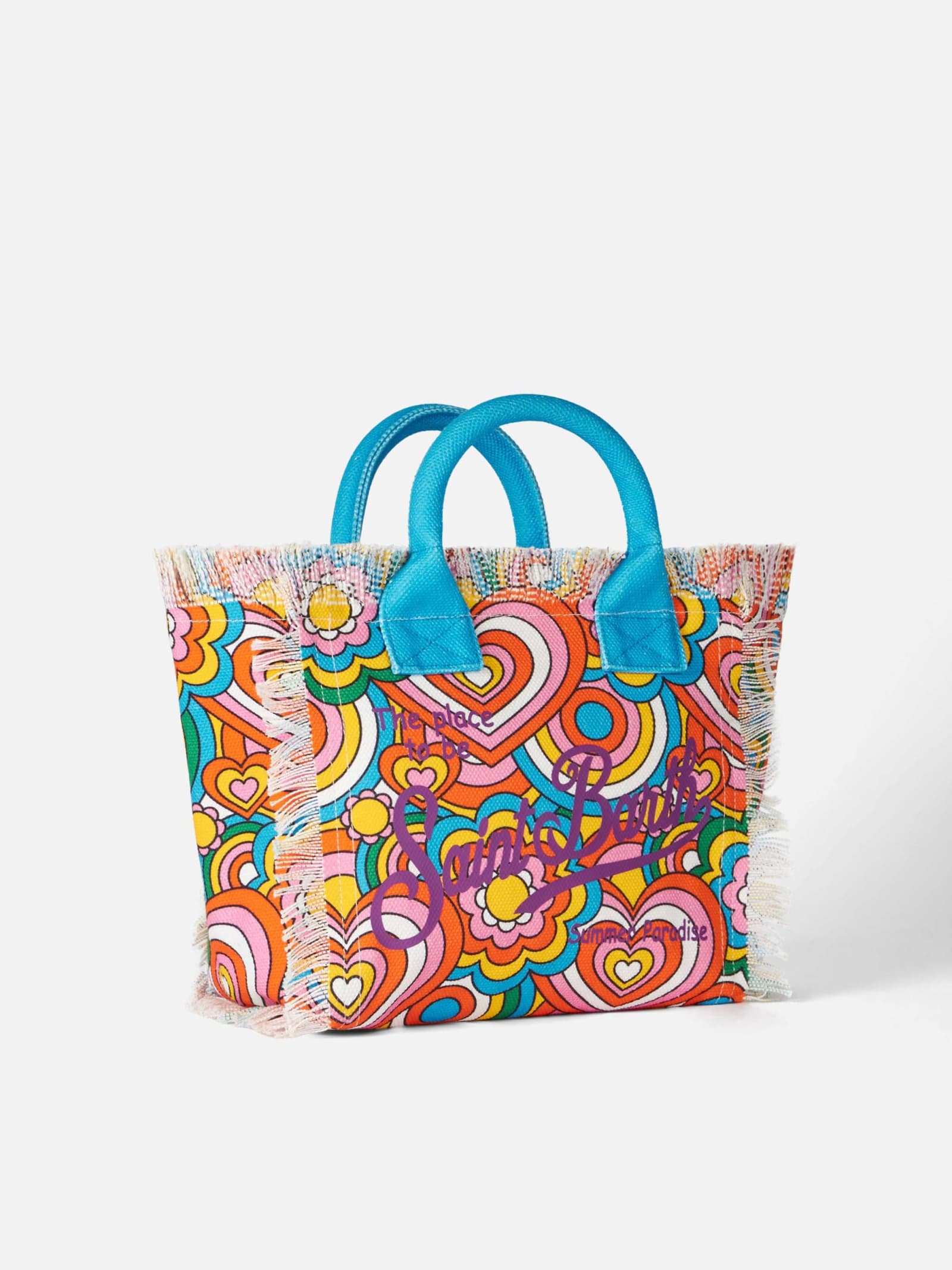 MC2 SAINT BARTH COLETTE MULTICOLOR COTTON CANVAS HANDBAG