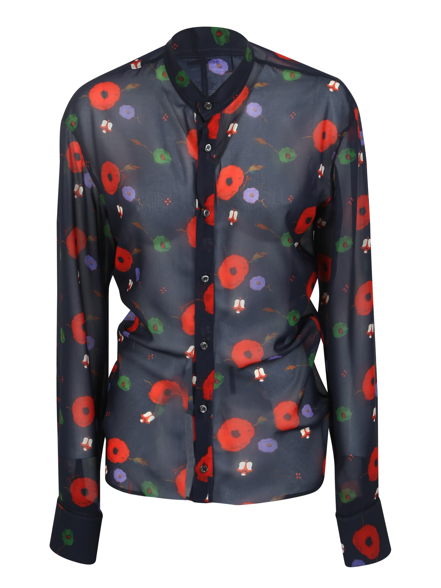 Semi-transparent Shirt By Dsquared2; Gives A Touch Of Class But At The Same Time Casual For The All-over Floral Prints