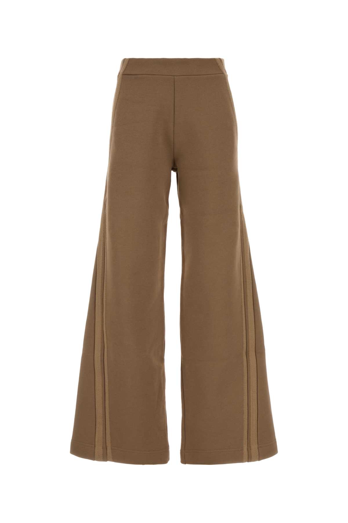 Max Mara High Waist Wide Leg Joggers With Seam Detailing In Brown