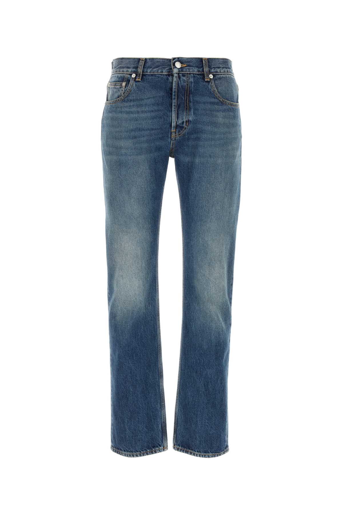 Shop Alexander Mcqueen Denim Jeans In Bluewashed