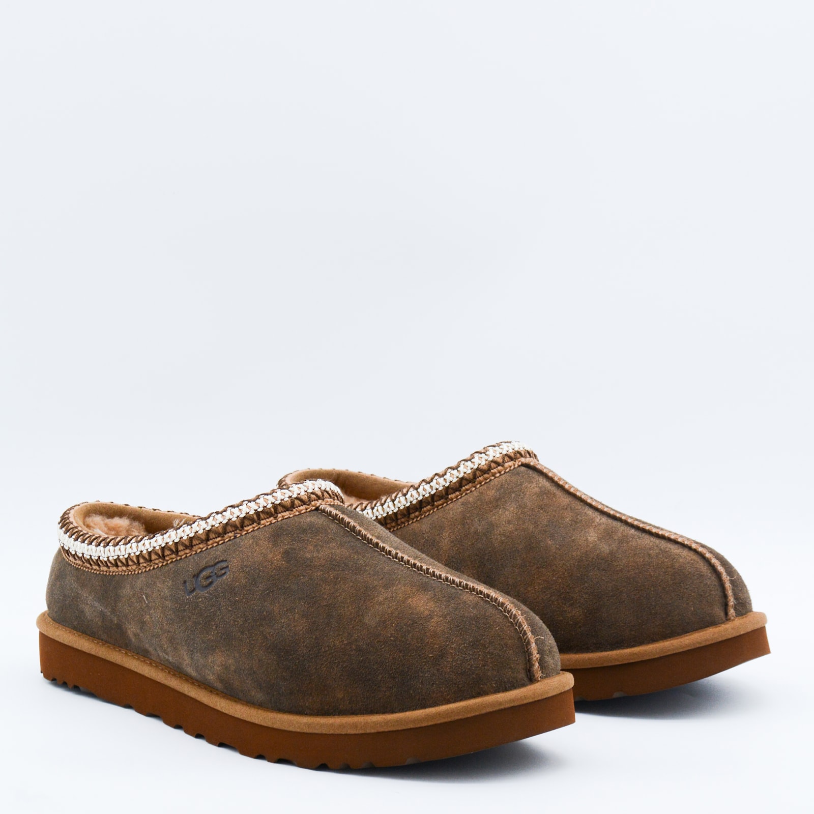 Ugg Suede Slip-on Sabot With Braid Detail In Brown