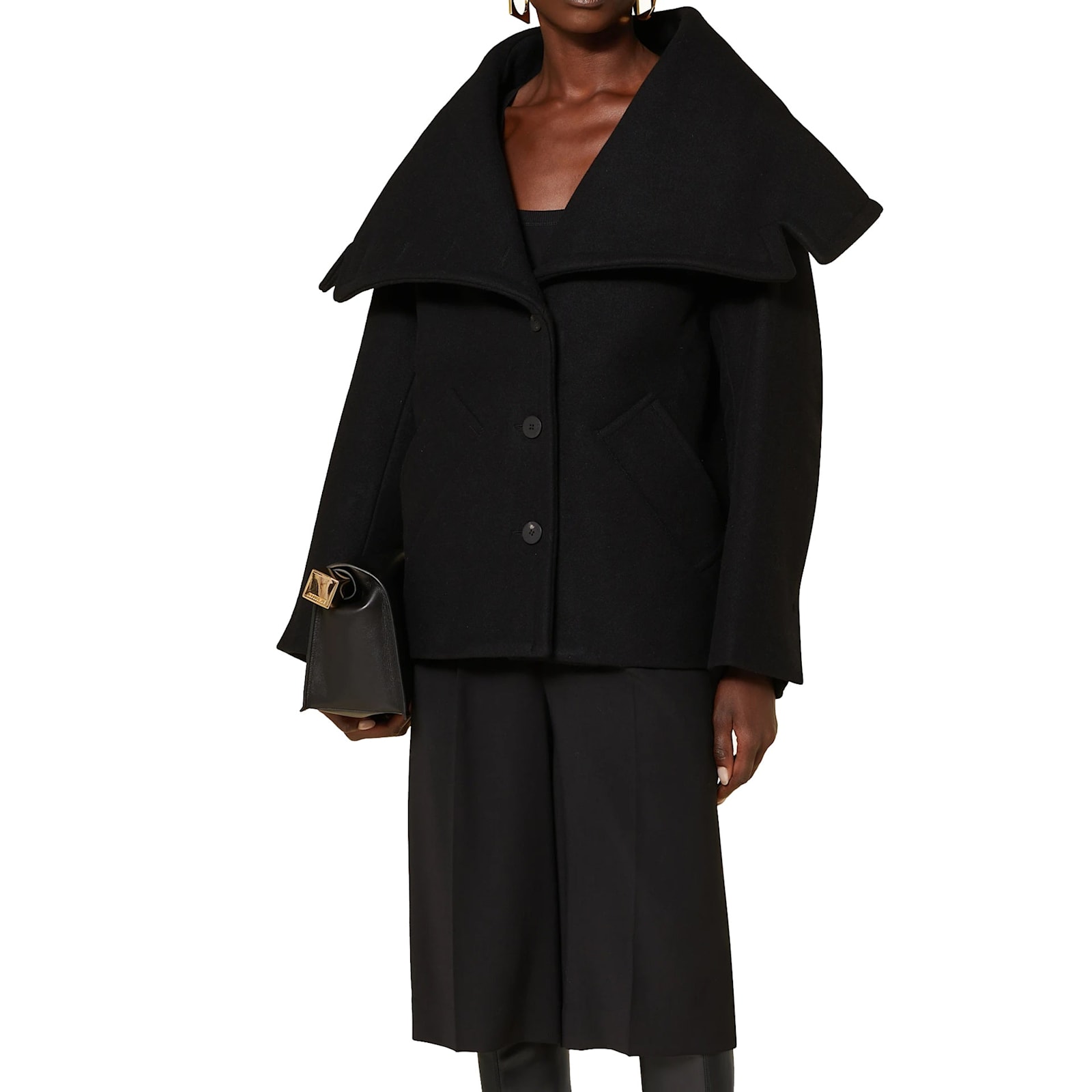 Jacquemus Le Caban Caruso Draped-collar Jacket Women In Black