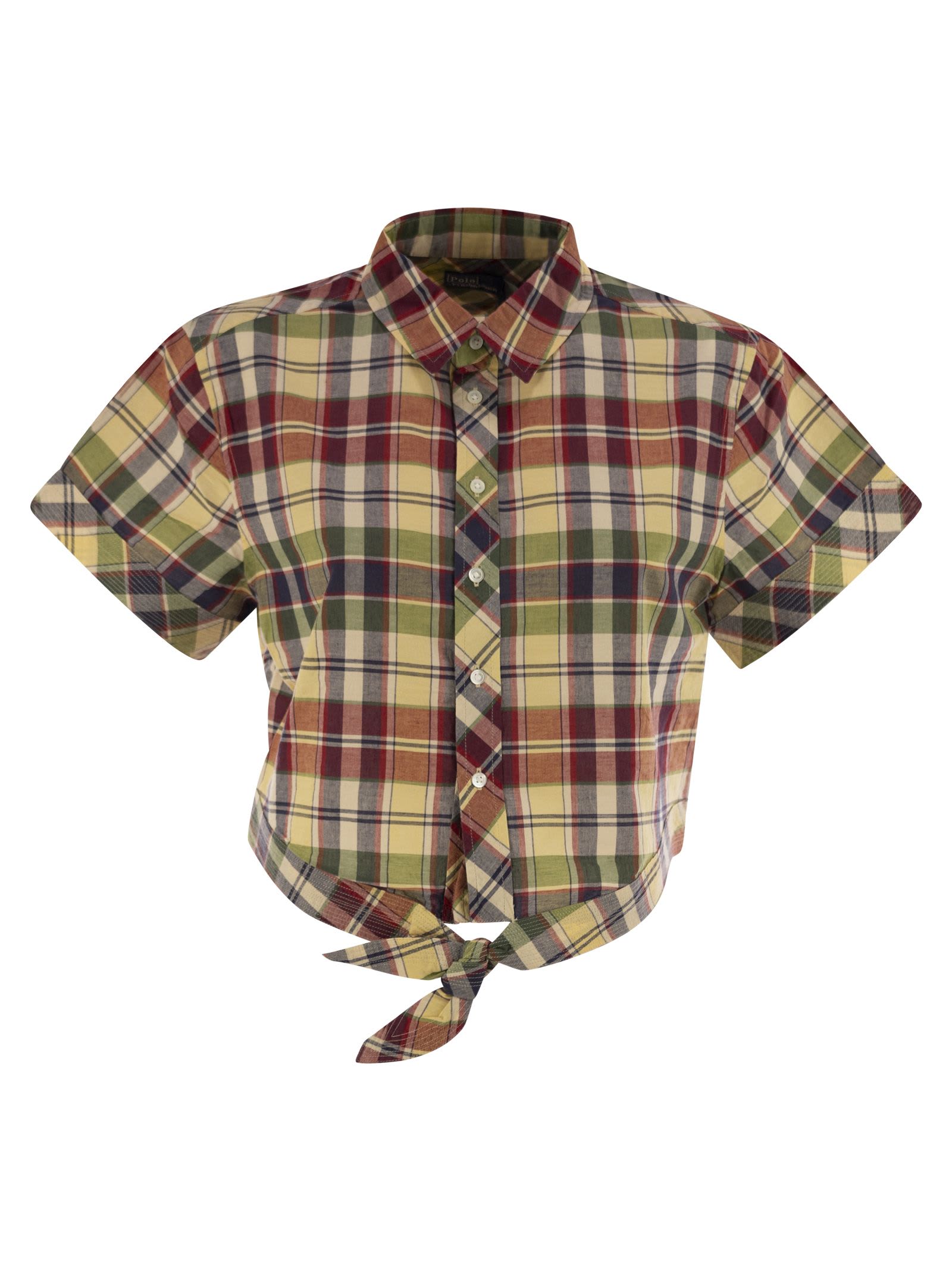 Shop Polo Ralph Lauren Short Shirt In Plaid Cotton