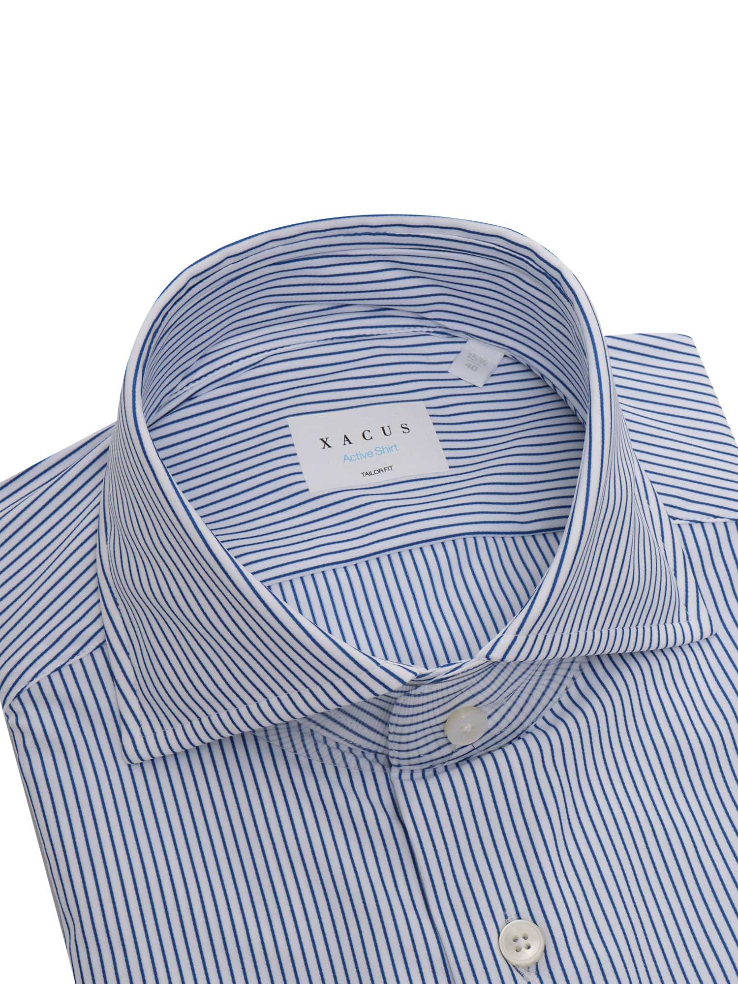 Shop Xacus Light Blue Shirt With Stripes In Multicolor