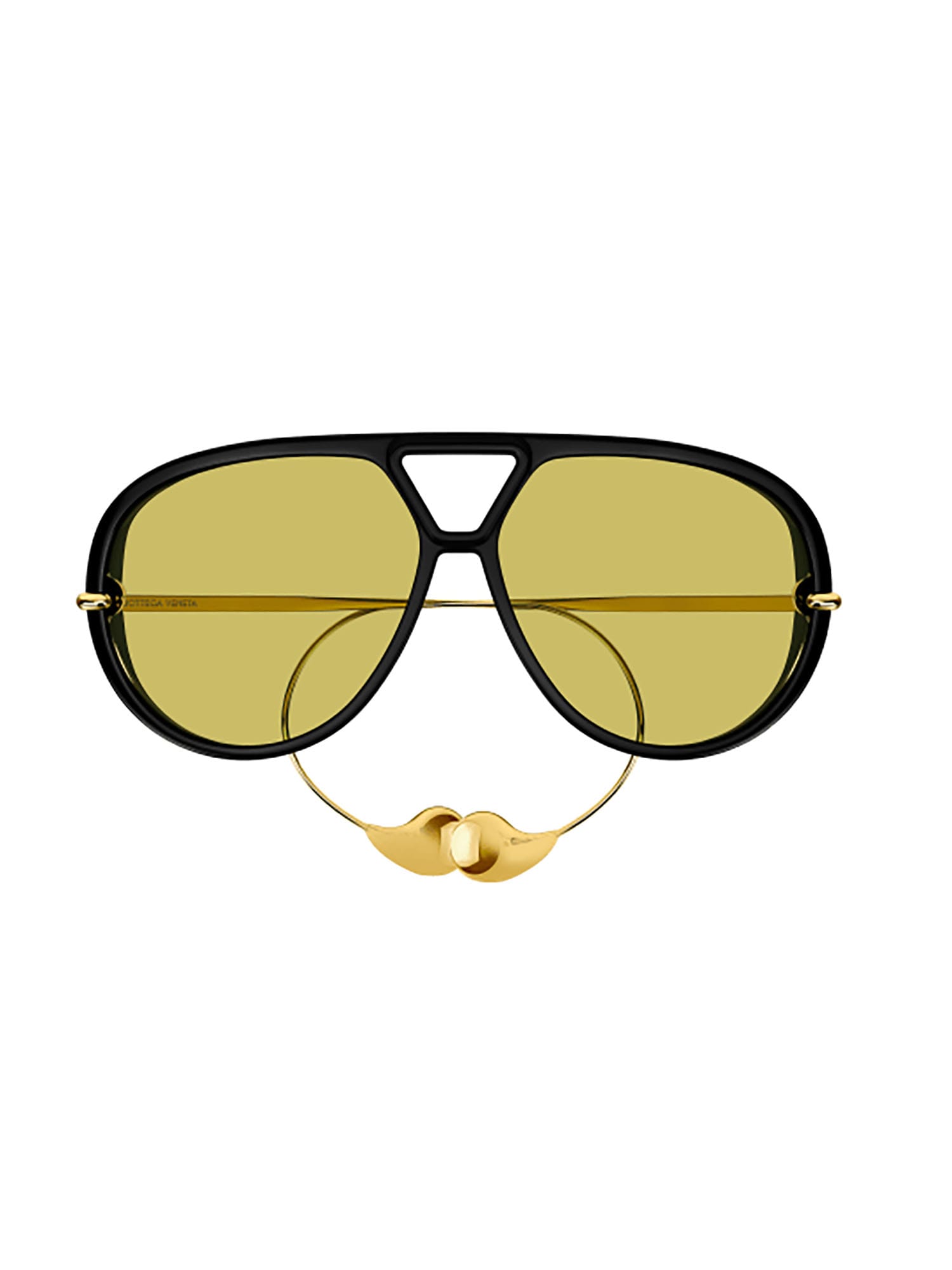 Shop Bottega Veneta Bv1273s Sunglasses In Black Gold Yellow