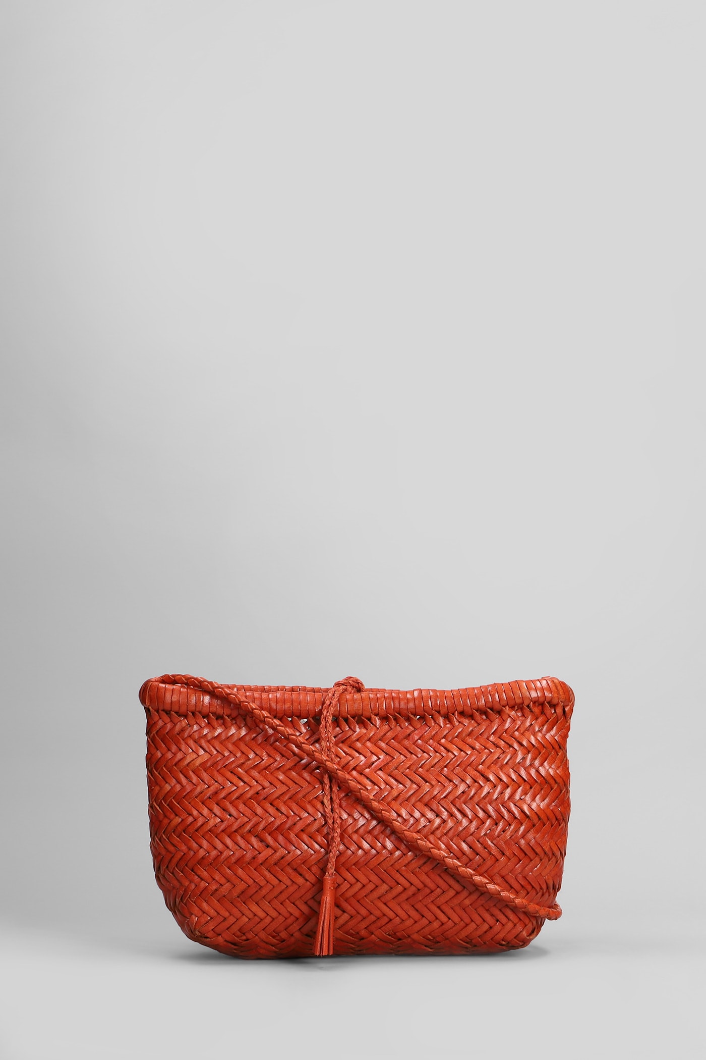 Minsu Mini Basket Hand Bag In Orange Leather