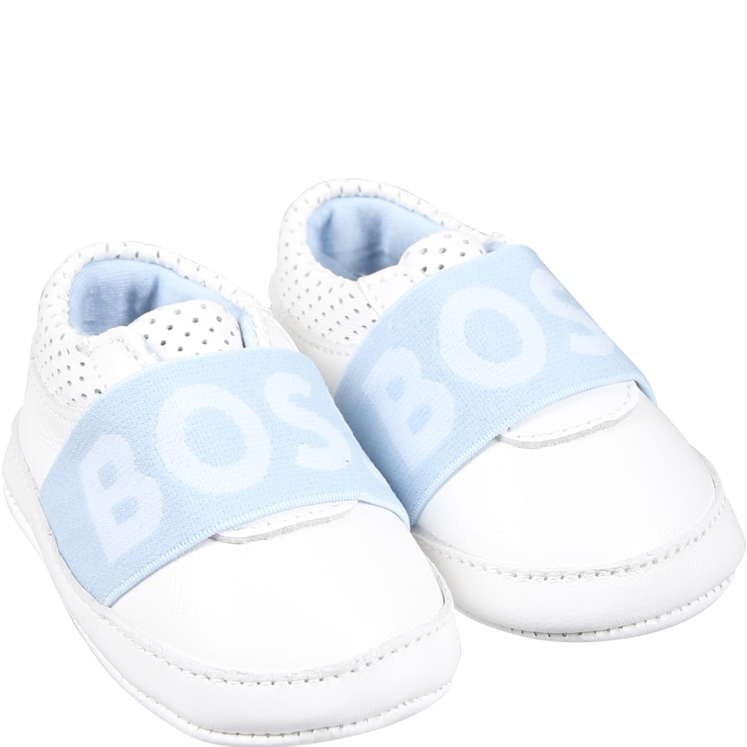 Shop Hugo Boss White Sneakers For Baby Boy With Logo