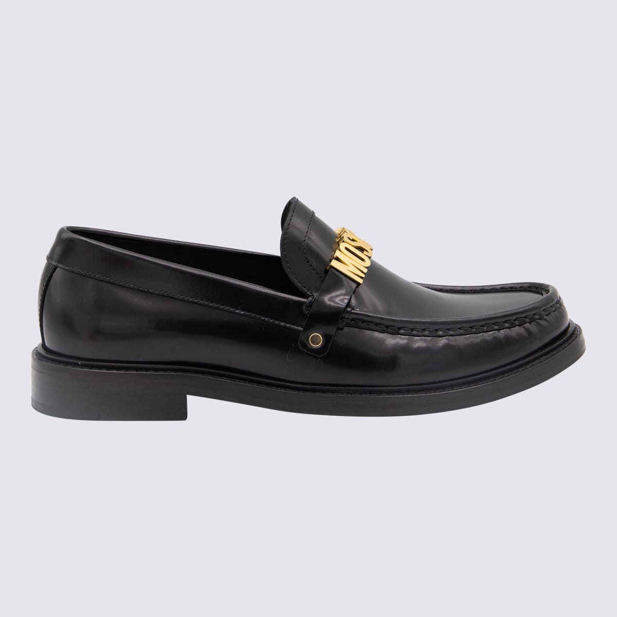 Shop Moschino Black Loafers