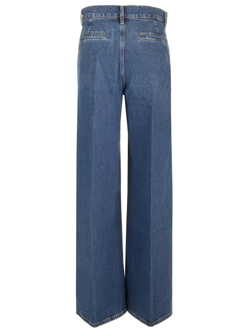 Frame Modern Pocket High-rise Wide-leg Jeans In Blue