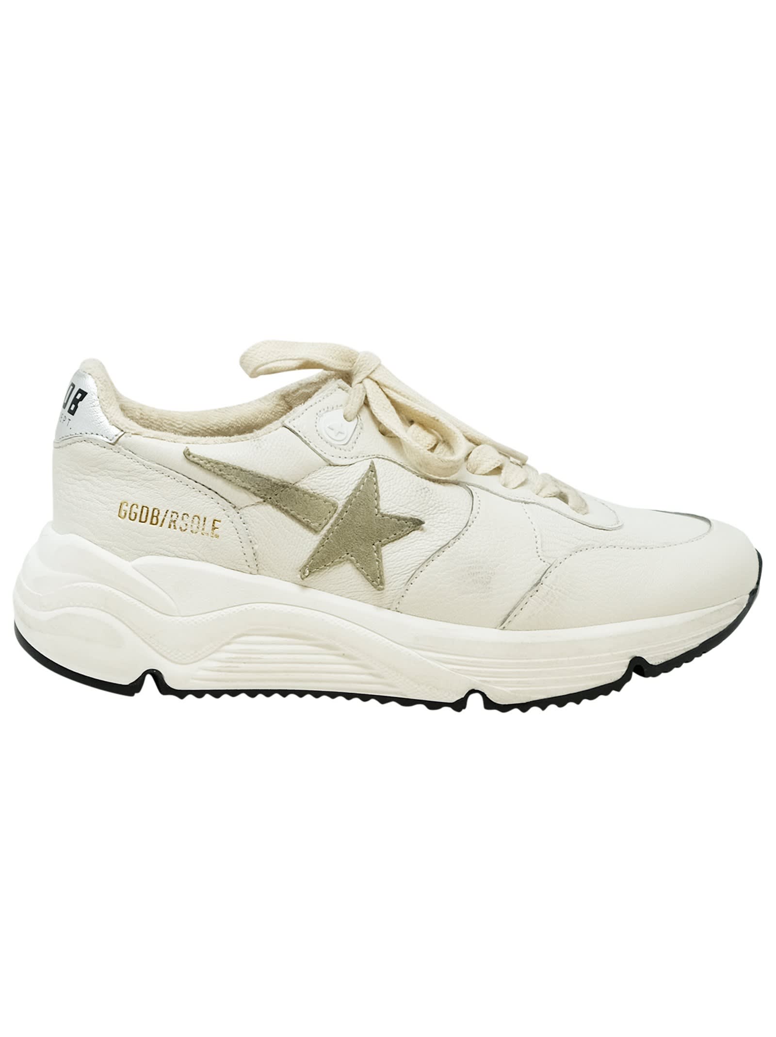 GOLDEN GOOSE GOLDEN GOOSE WHITE LEATHER RUNNING SOLE SNEAKERS