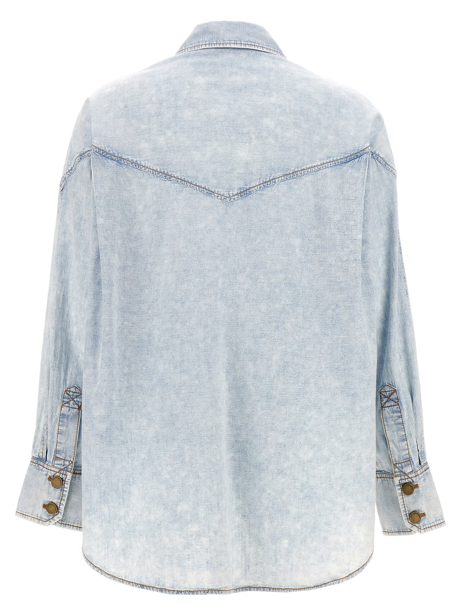 Shop Zimmermann Denim Shirt In Light Blue