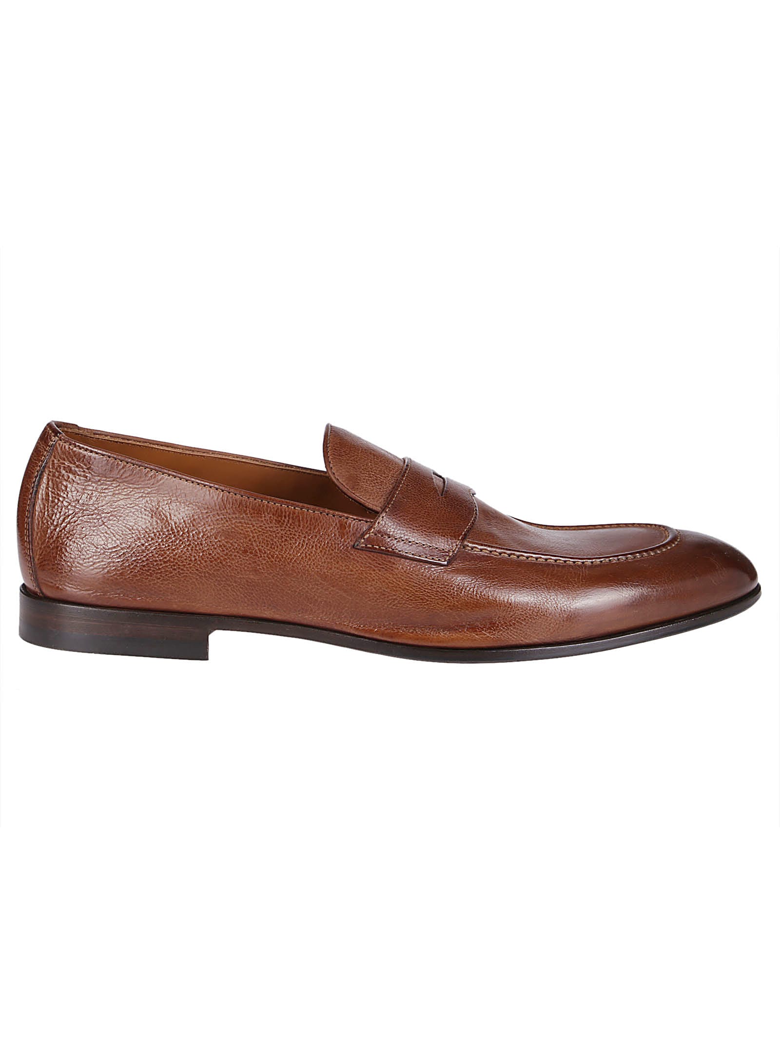 BRUNELLO CUCINELLI BROWN LEATHER LOAFERS,11228245
