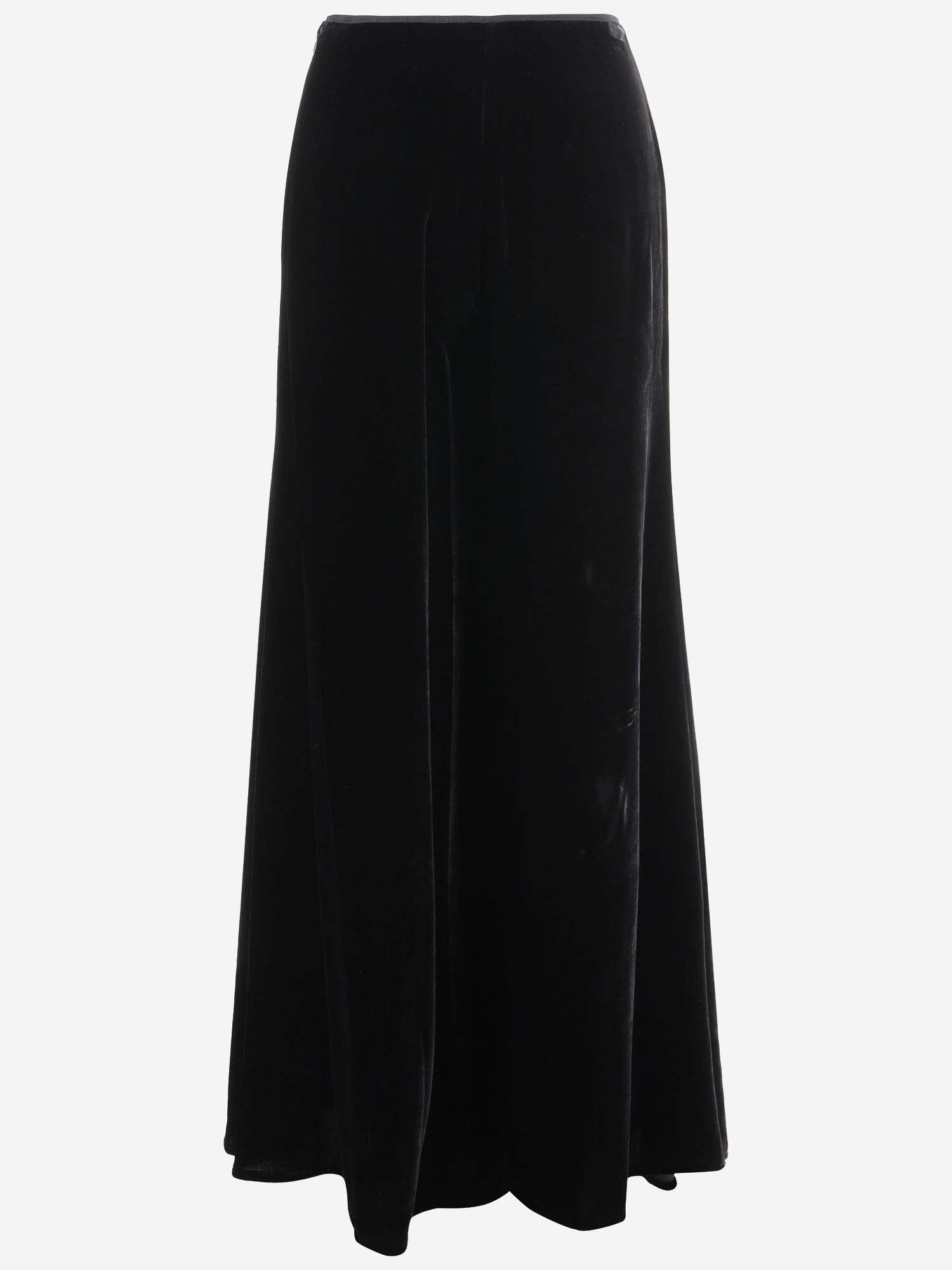 Shop Stephan Janson Velvet Flared Pants In Black