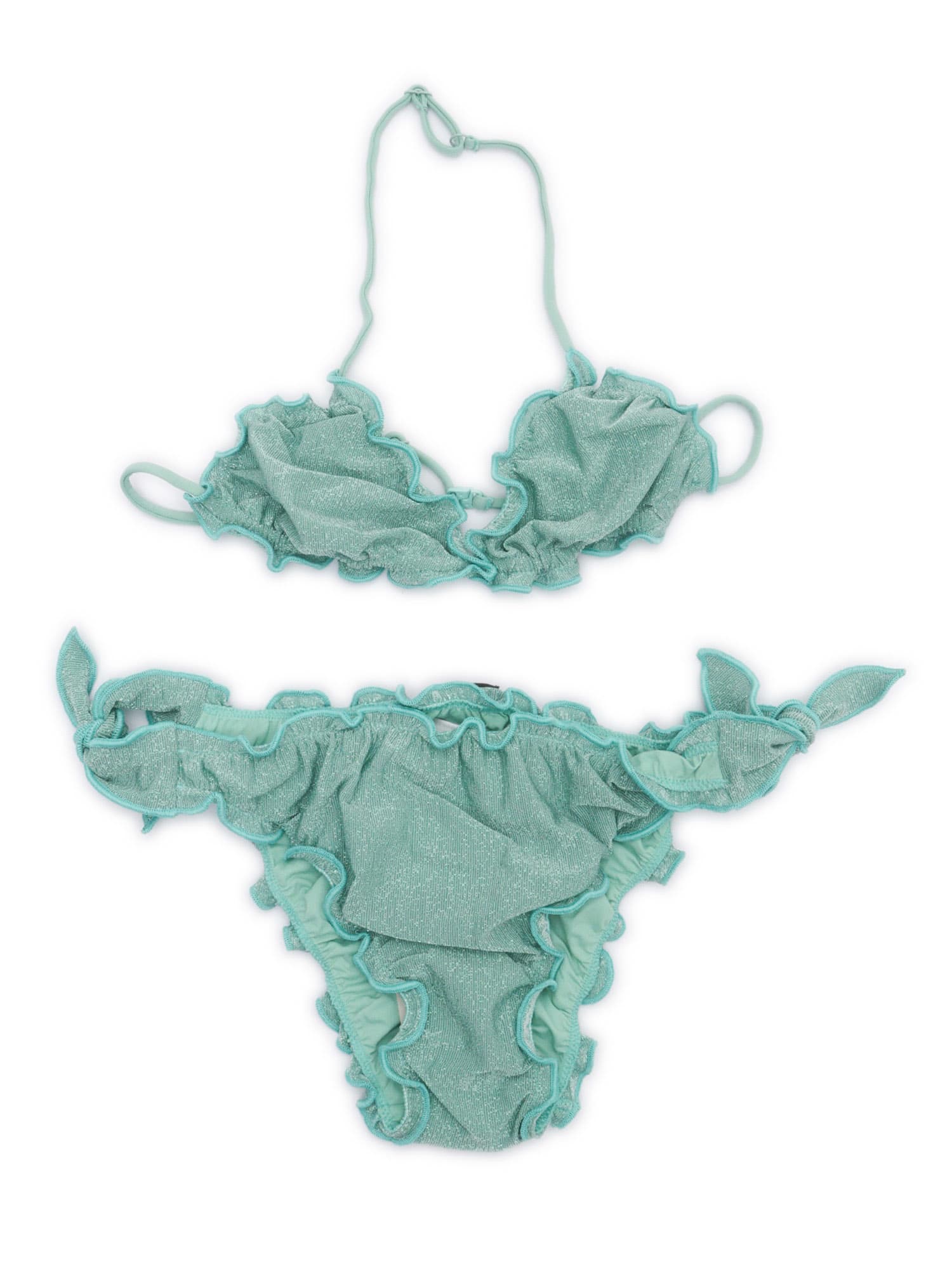 Mc2 Saint Barth Kids' Frou Frou Bikini In Green