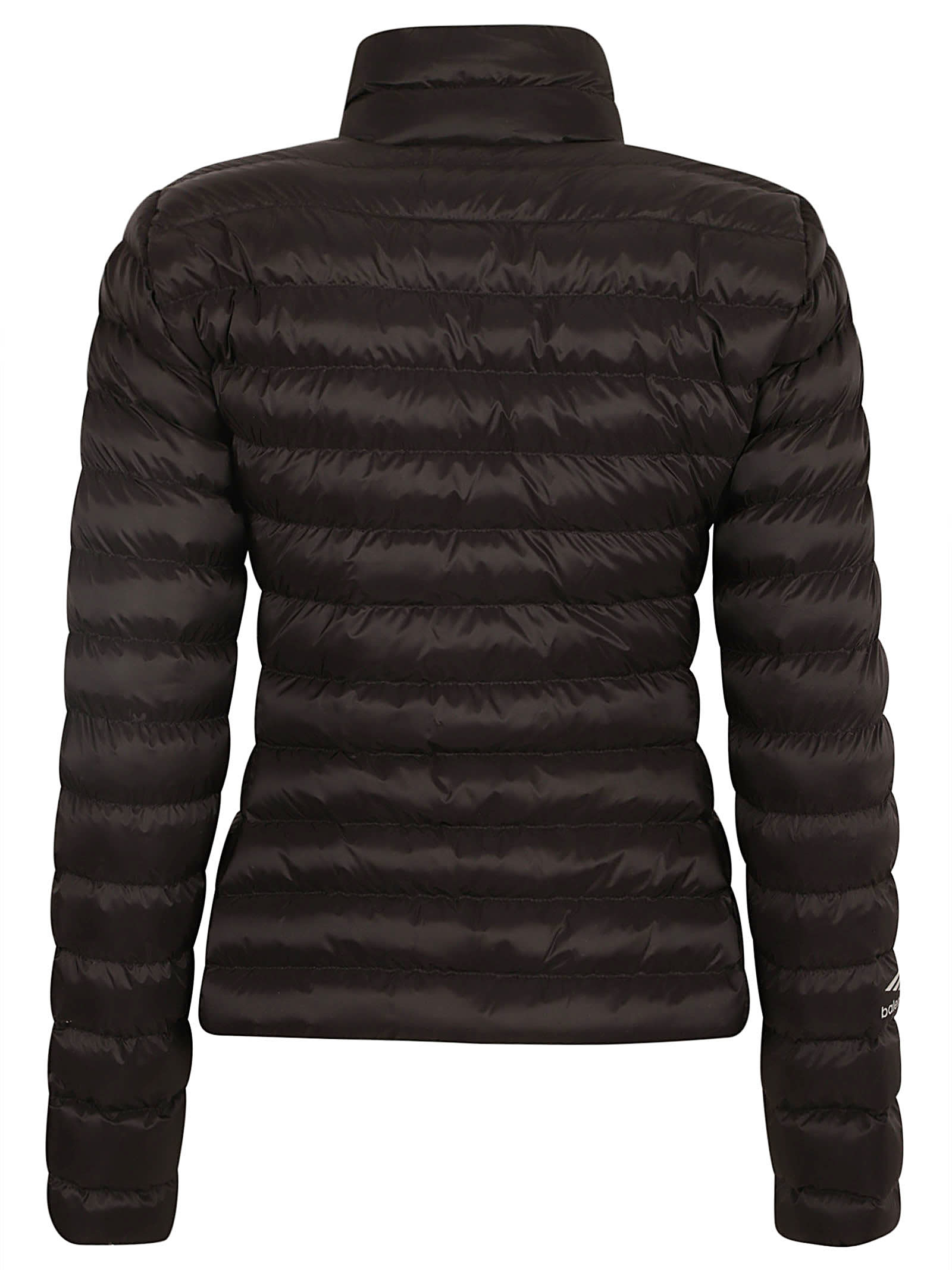 Shop Balenciaga Logo Zip Padded Jacket In Black