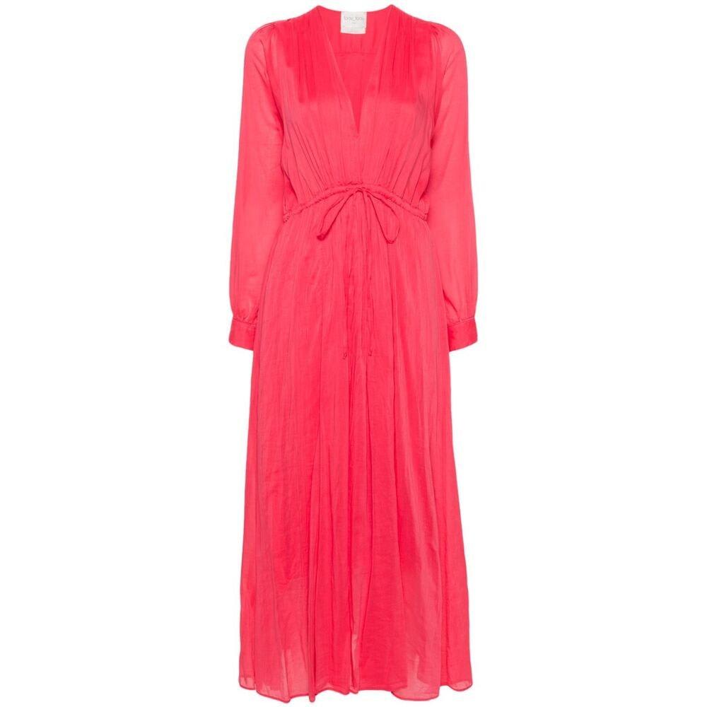 Shop Forte Forte Long-sleeved Maxi Dress In Pink