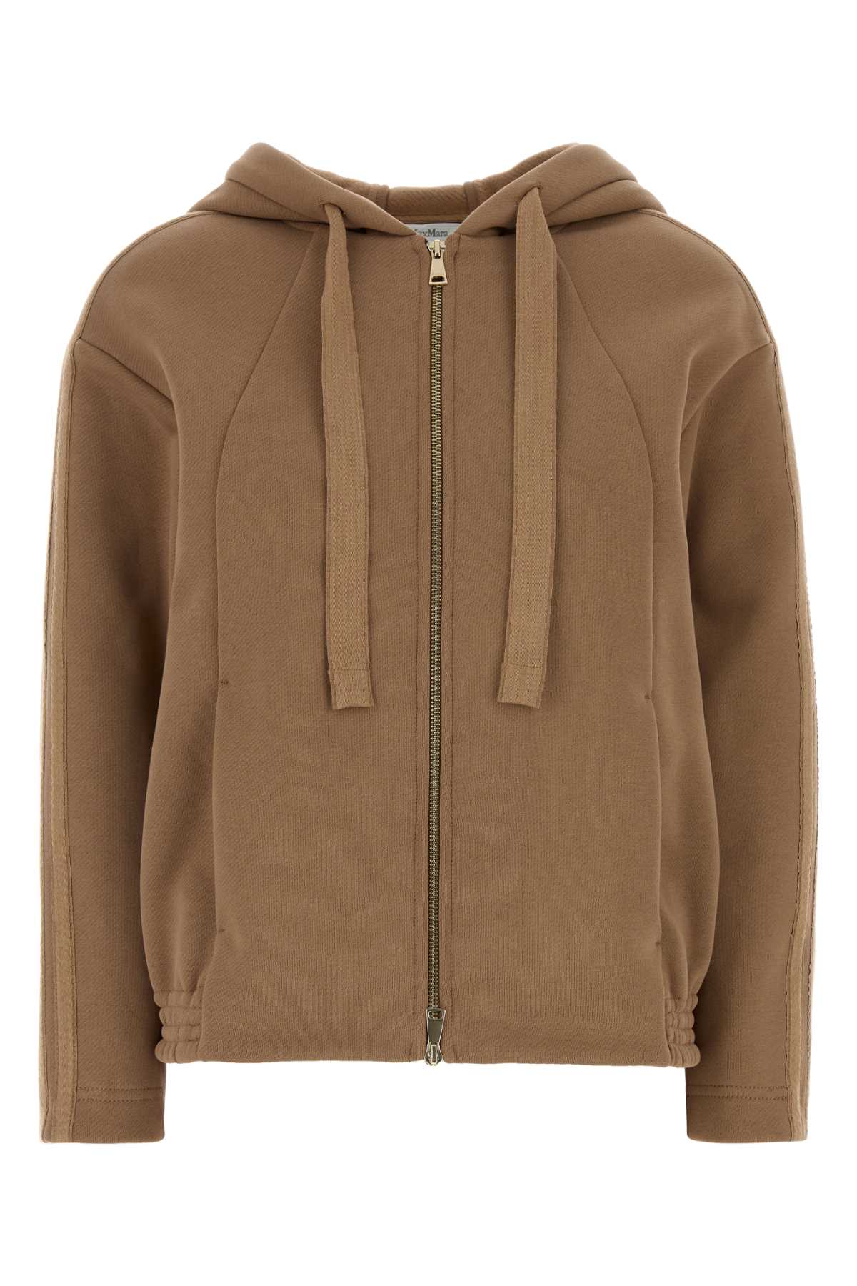 Max Mara Camel Cotton Omelia Sweatshirt In Brown