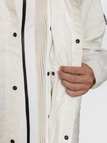 Stone Island Hooded Quilted Jacket Side Pockets In White