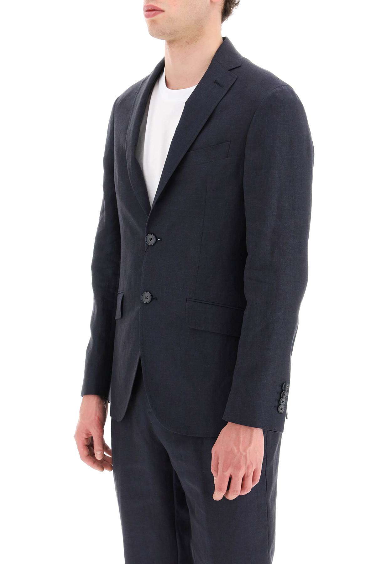 Etro Navy Blue Double Breasted Blazer In Blu