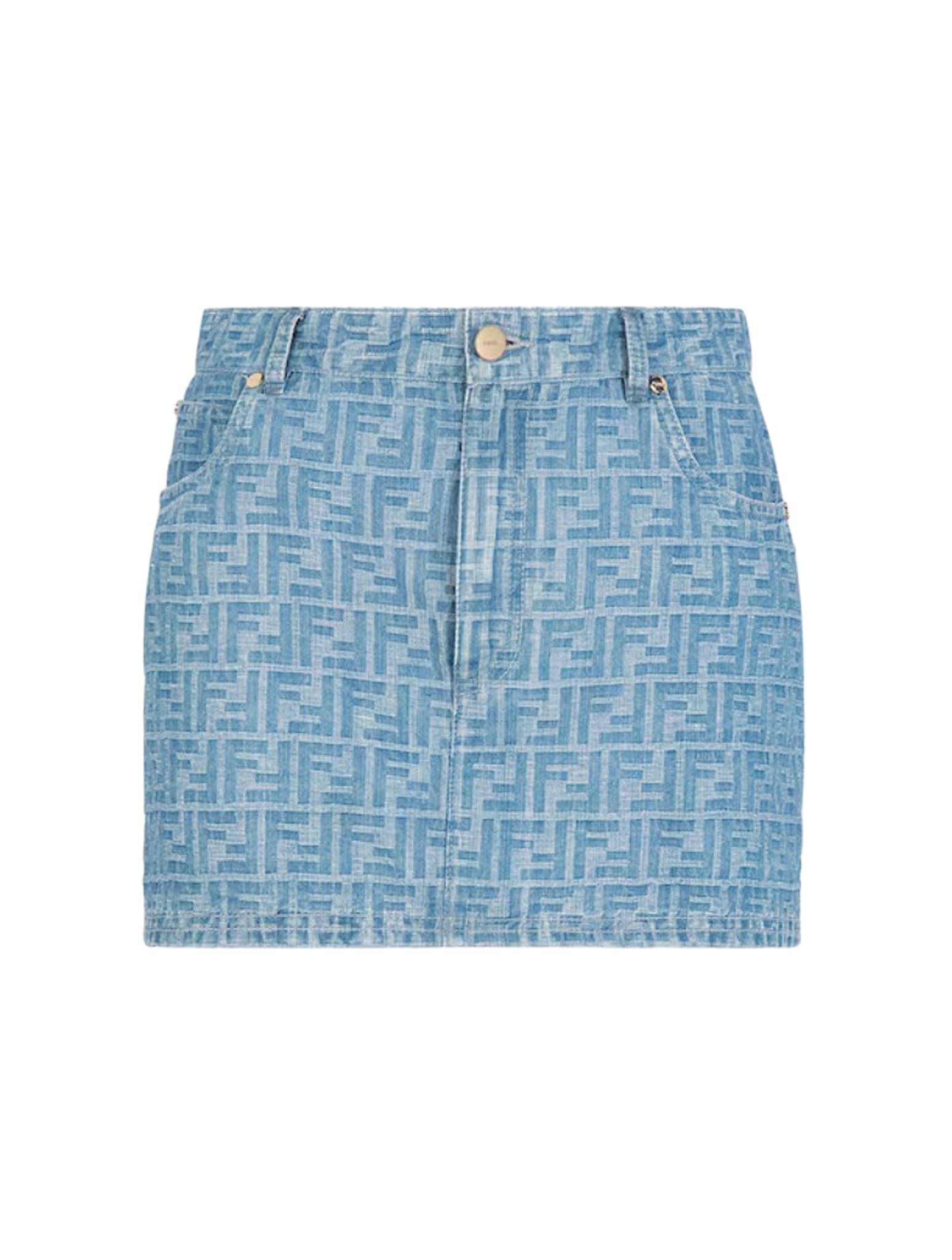 Shop Fendi Skirt In O Violet Blue